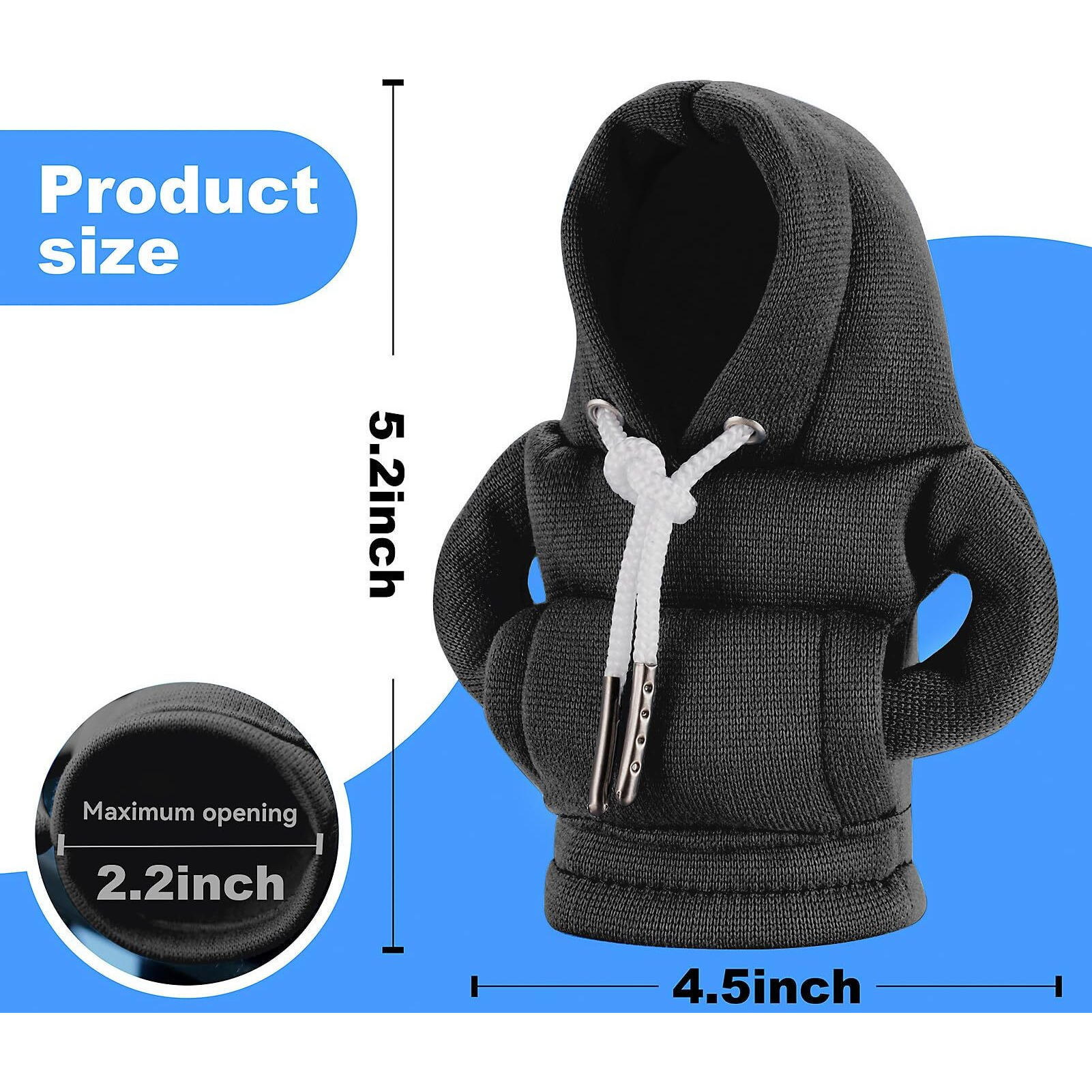 Gear Shift Hoodie, Gear Shift Cover, Universal Car Shift Knob Hoodie, Mini Hoodie For Car Shifter, Automotive Interior Cute Gadgets, Car Accessories And Decorations