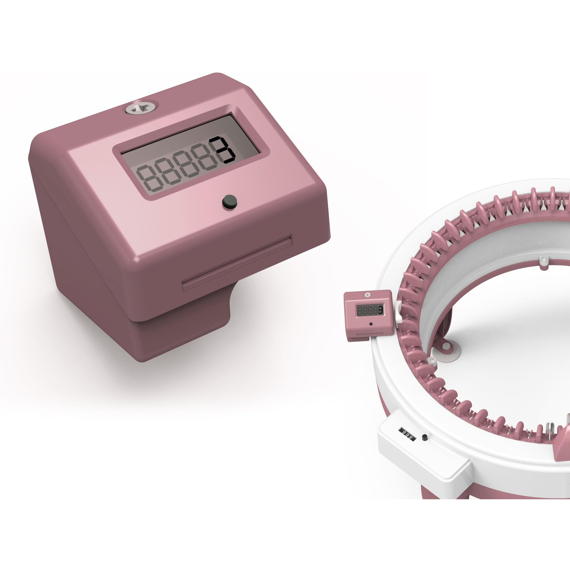 Aidiler Knitting Machine Counter, Circular Knitting Machine Counter, Suitable For Sentro 32.40.48 Needle Row Counter(Pink)