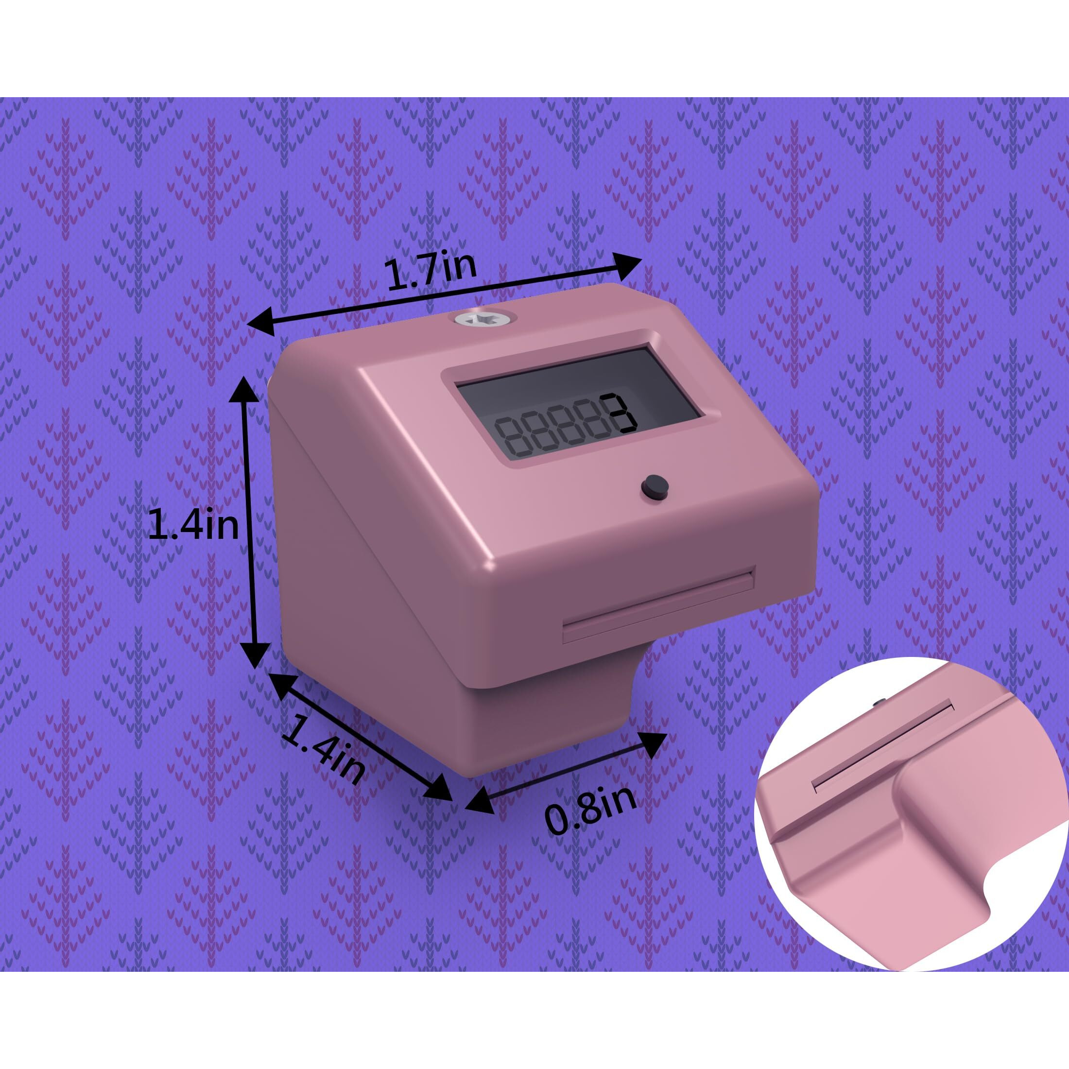 Aidiler Knitting Machine Counter, Circular Knitting Machine Counter, Suitable For Sentro 32.40.48 Needle Row Counter(Pink)