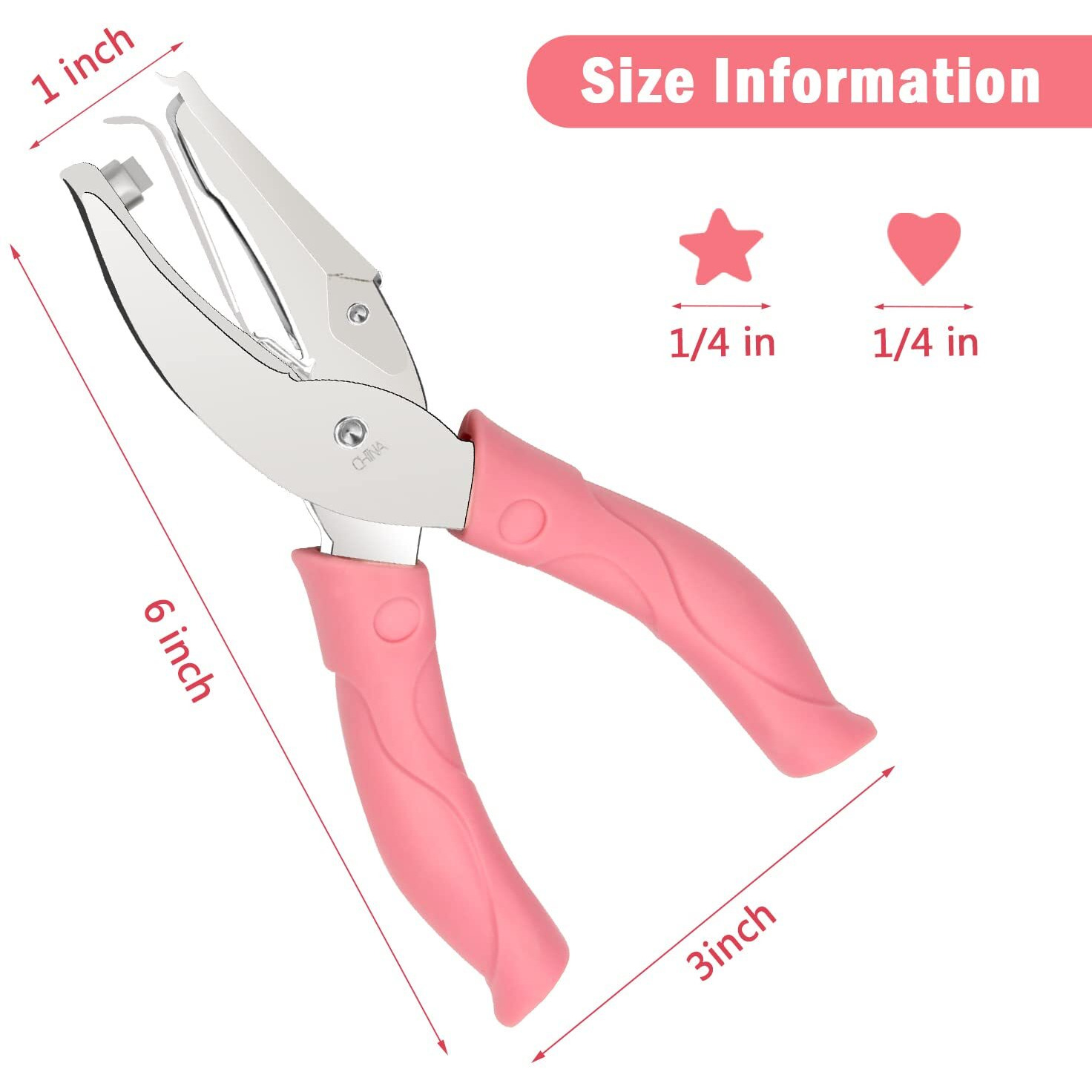 2 Pieces Handheld Hole Paper Punch, Pletpet Heart Hole Punch + Star Hole Punch 1/4 Inch Metal Single Hole Paper Punch, With Soft-Handled For Tags Clothing Ticket (Heart+Star) (Star+Heart)