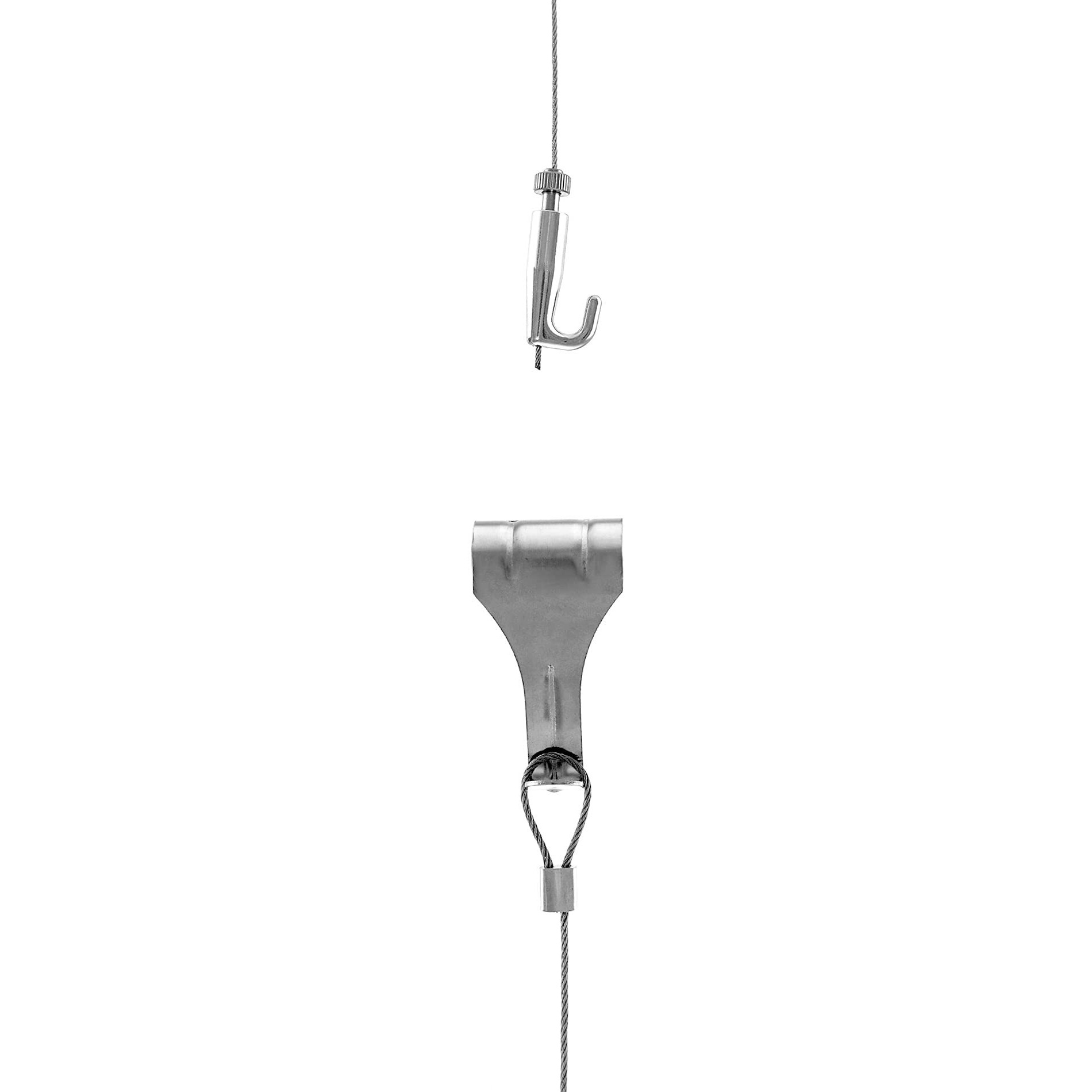 Qwork Picture Rail Hooks And Wire, 5 Set Molding Hooks Picture, Heavy Duty Stainless Steel S-Hook