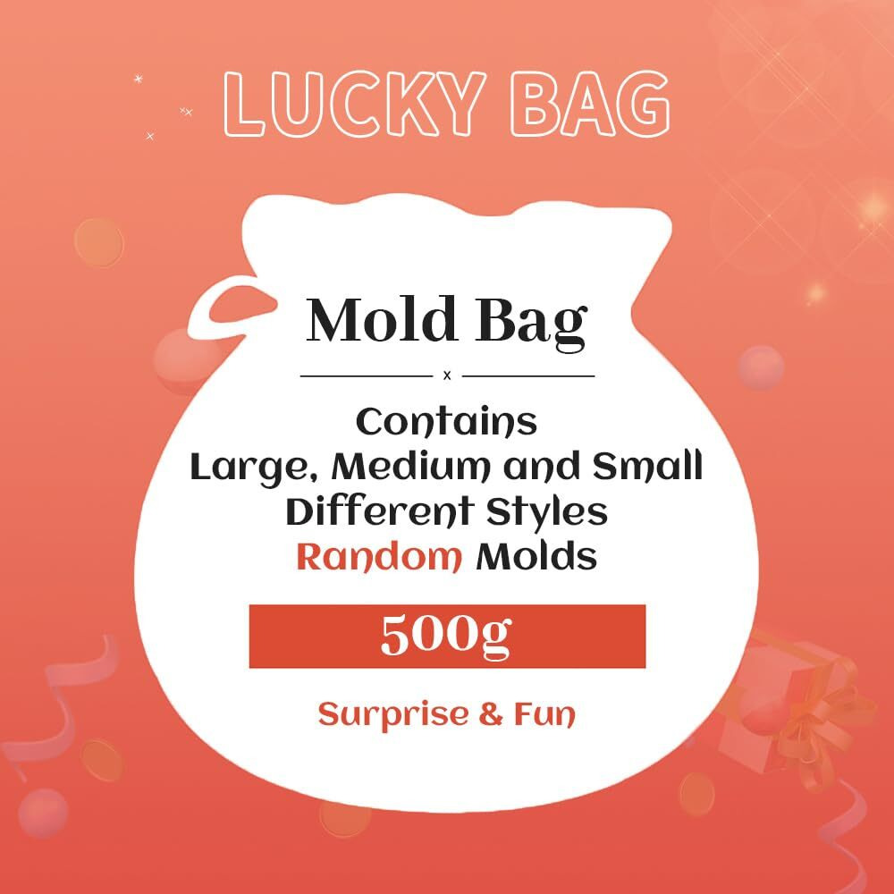 Resin Go 500G Random Silicone Mold Epoxy Resin Mold Mystery Boxes Blessing Bags Random Blind Box Resin Moulds Package Contains Necklaces Pendants Coasters Trays Letters And Other Random Molds