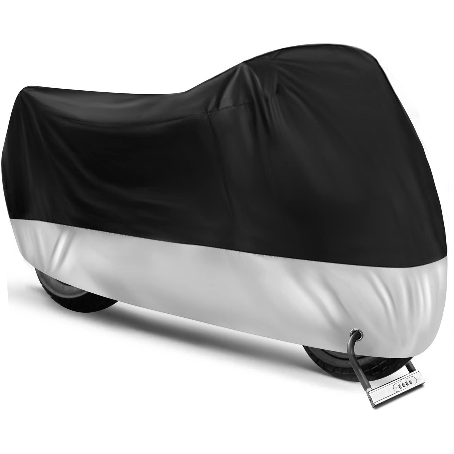 Motorcycle Cover,Motorbike Cover All Season Universal Weather Waterproof Sun Outdoor Protection With Lock-Holes & Storage Bag,Xxl Motorcycles Vehicle Cover