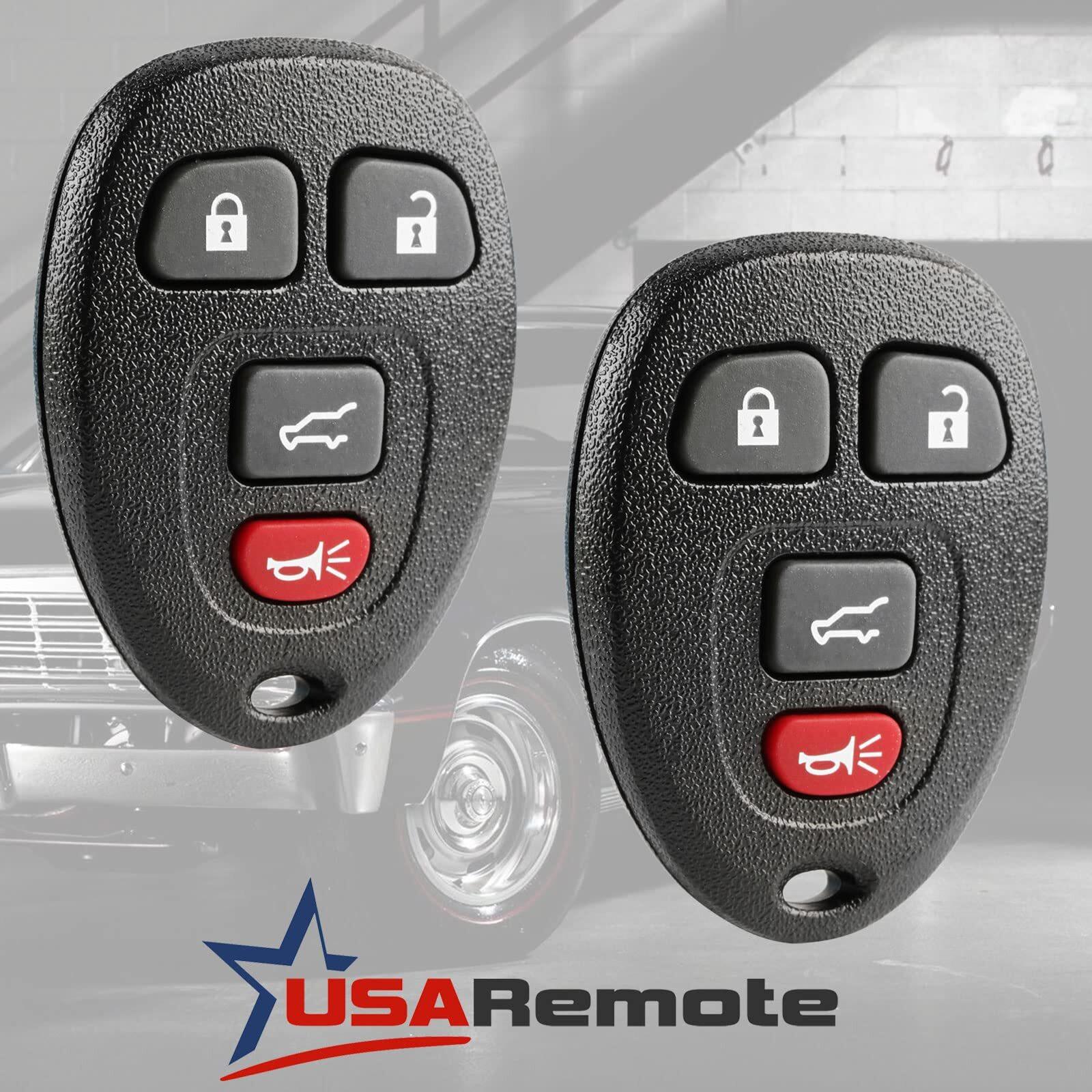 Car Key Fob Keyless Entry Remote With Ignition Key Fits Chevy Suburban Tahoe Traverse/Gmc Acadia Yukon/Cadillac Escalade Srx/Buick Enclave/Saturn Outlook, Set Of 2