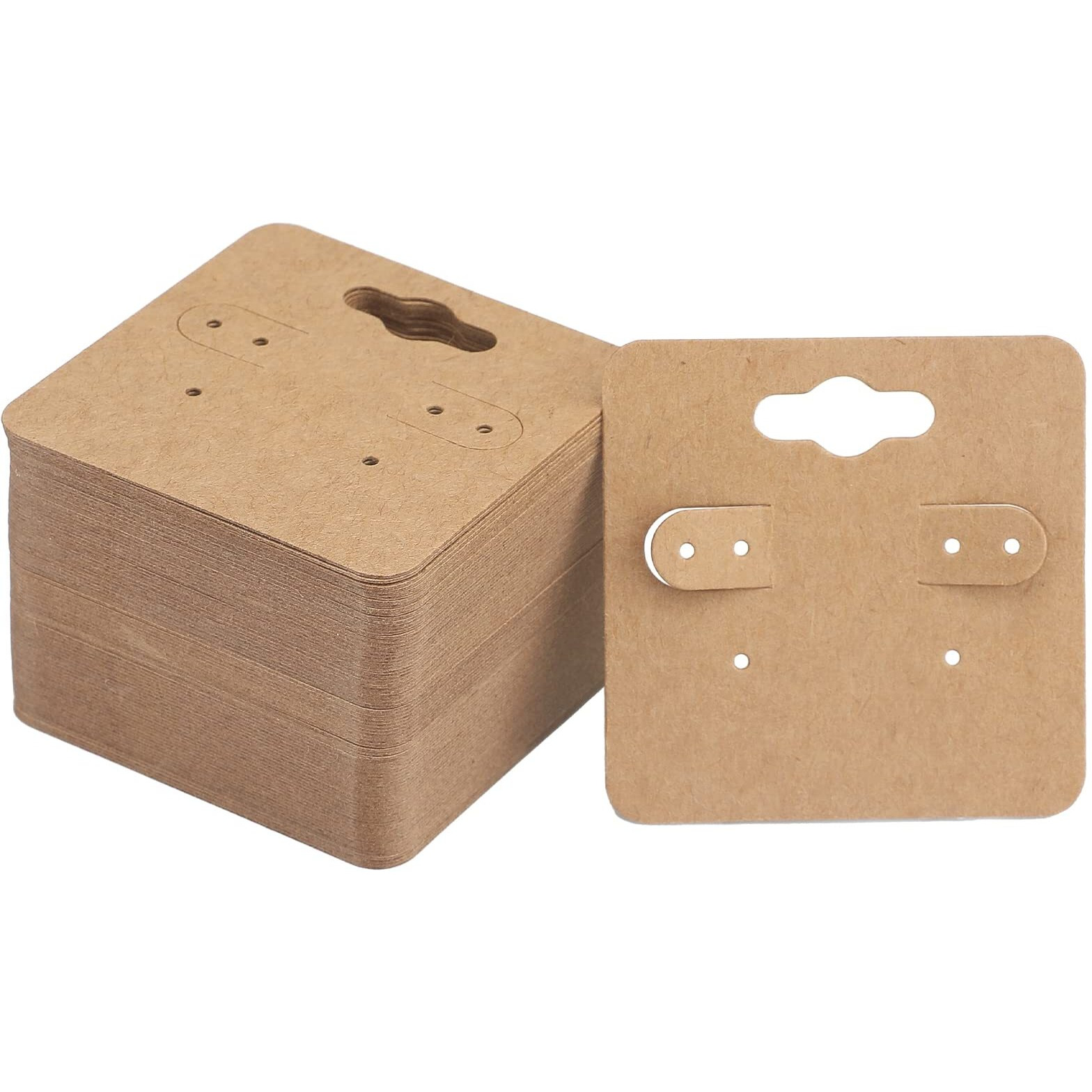 Joycraft Earring Cards - 2"" Kraft Earring Display Holder Cards, 100Pcs Blank Paper Cards With 6 Holes, Jewelry Display Cards For Selling, Hanging Earring, Jewelry,Diy Crafts, Retail