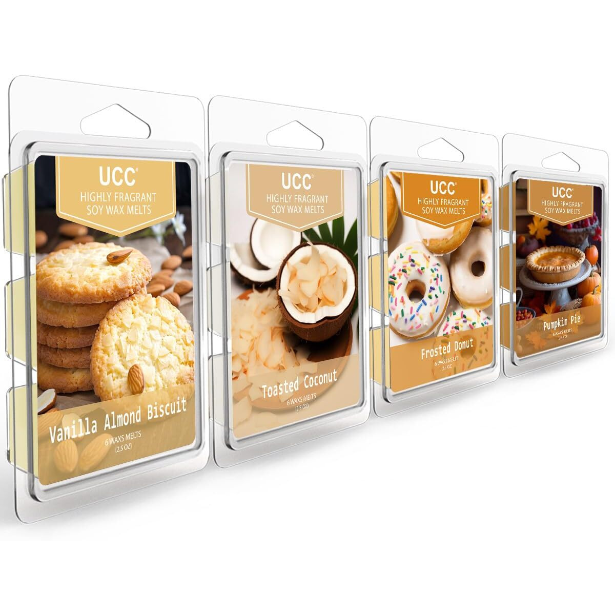Ucc Premium Wax Melts, Variety Fragrance Melts, Scented Soy Wax Melts Cubes, Natural Plant Based Highly Scented Wax Melts Tarts, 4 Pack