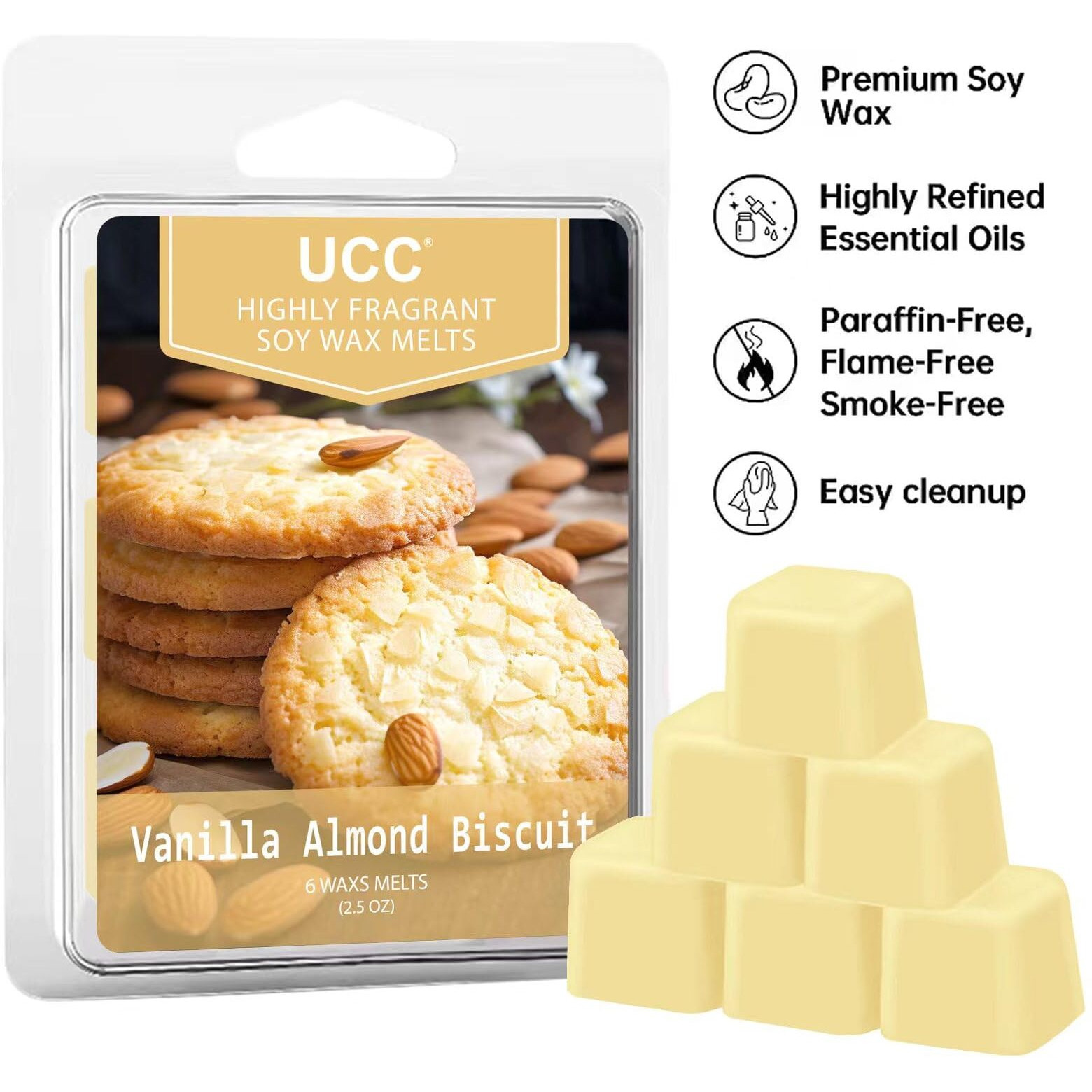 Ucc Premium Wax Melts, Variety Fragrance Melts, Scented Soy Wax Melts Cubes, Natural Plant Based Highly Scented Wax Melts Tarts, 4 Pack