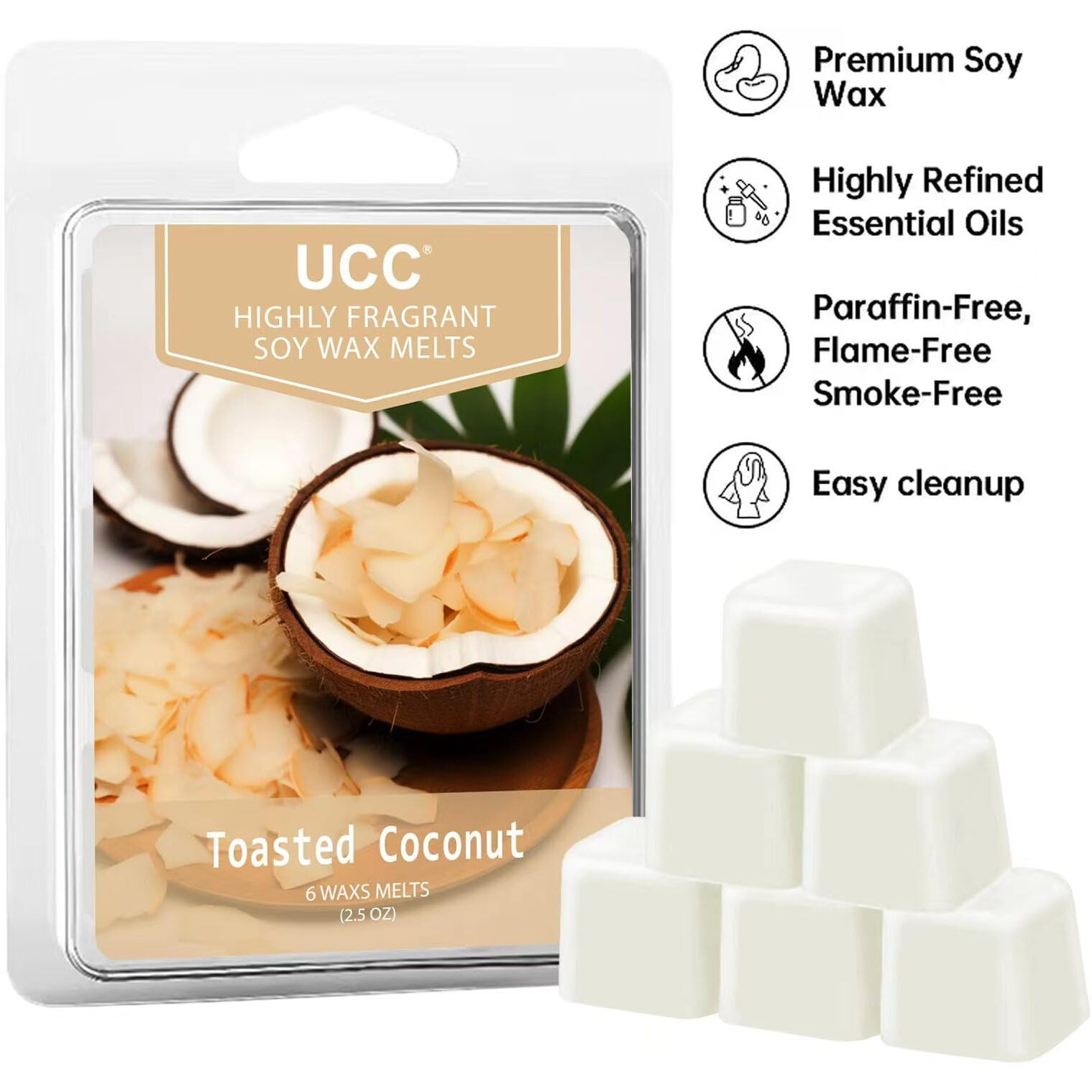 Ucc Premium Wax Melts, Variety Fragrance Melts, Scented Soy Wax Melts Cubes, Natural Plant Based Highly Scented Wax Melts Tarts, 4 Pack