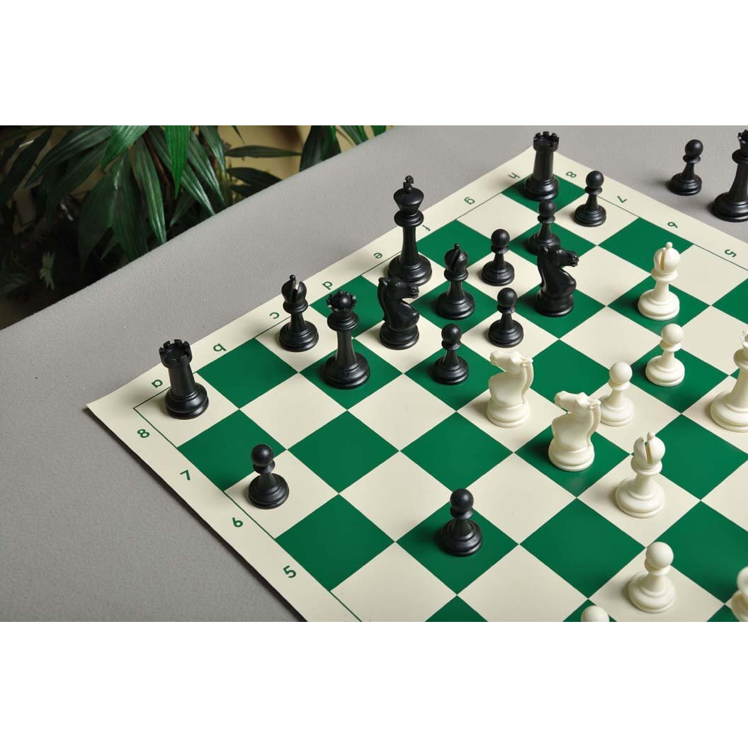 Competition Plastic Chess Set - Pieces Only - 3.75"" Black & White