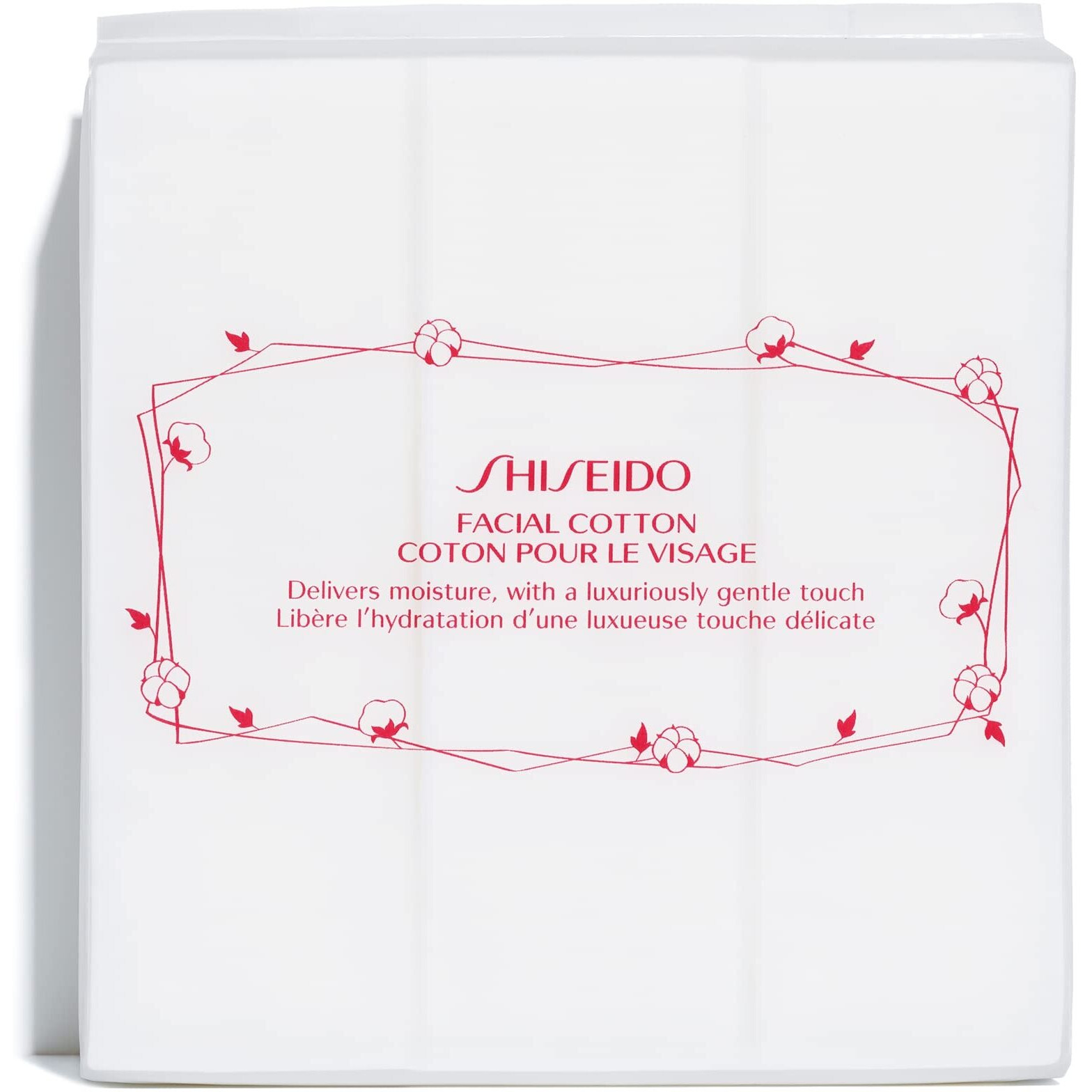 Shiseido Facial Cotton Pads - Includes 165 Squares - For Softener Application & Makeup Removal - 100% Natural, Super Soft