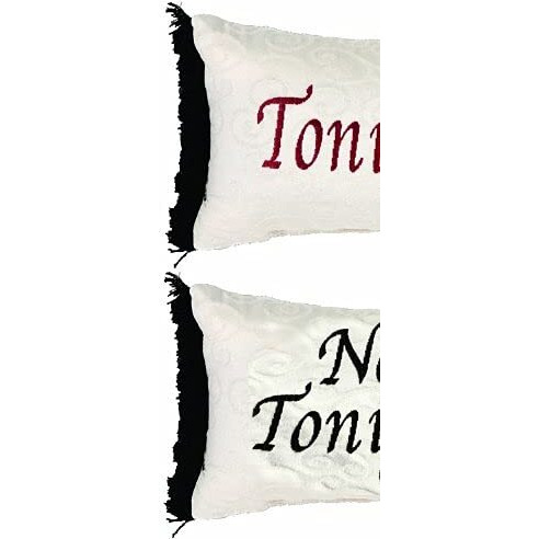 Manual 12.5 X 8.5-Inch Decorative Throw Pillow, Tonight Or Not Tonight Reversible Damask