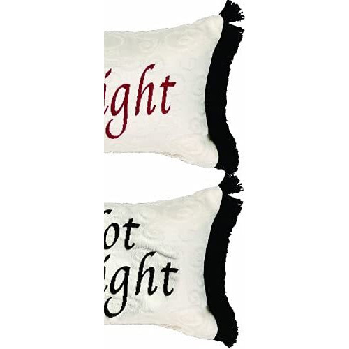 Manual 12.5 X 8.5-Inch Decorative Throw Pillow, Tonight Or Not Tonight Reversible Damask