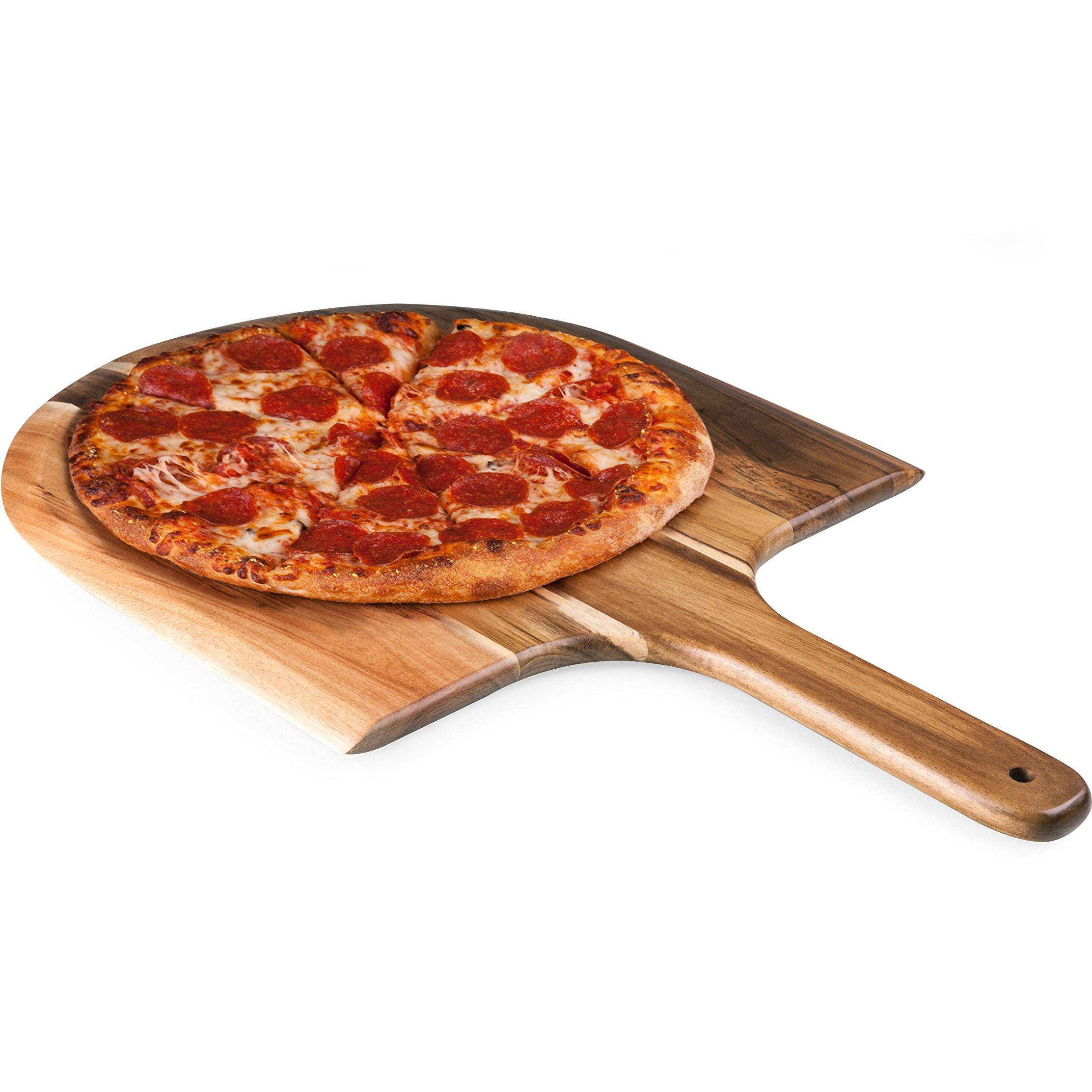 Toscana - A Picnic Time Brand Pizza Peel Paddle Serving Trays & Platters, One Size, Acacia Wood