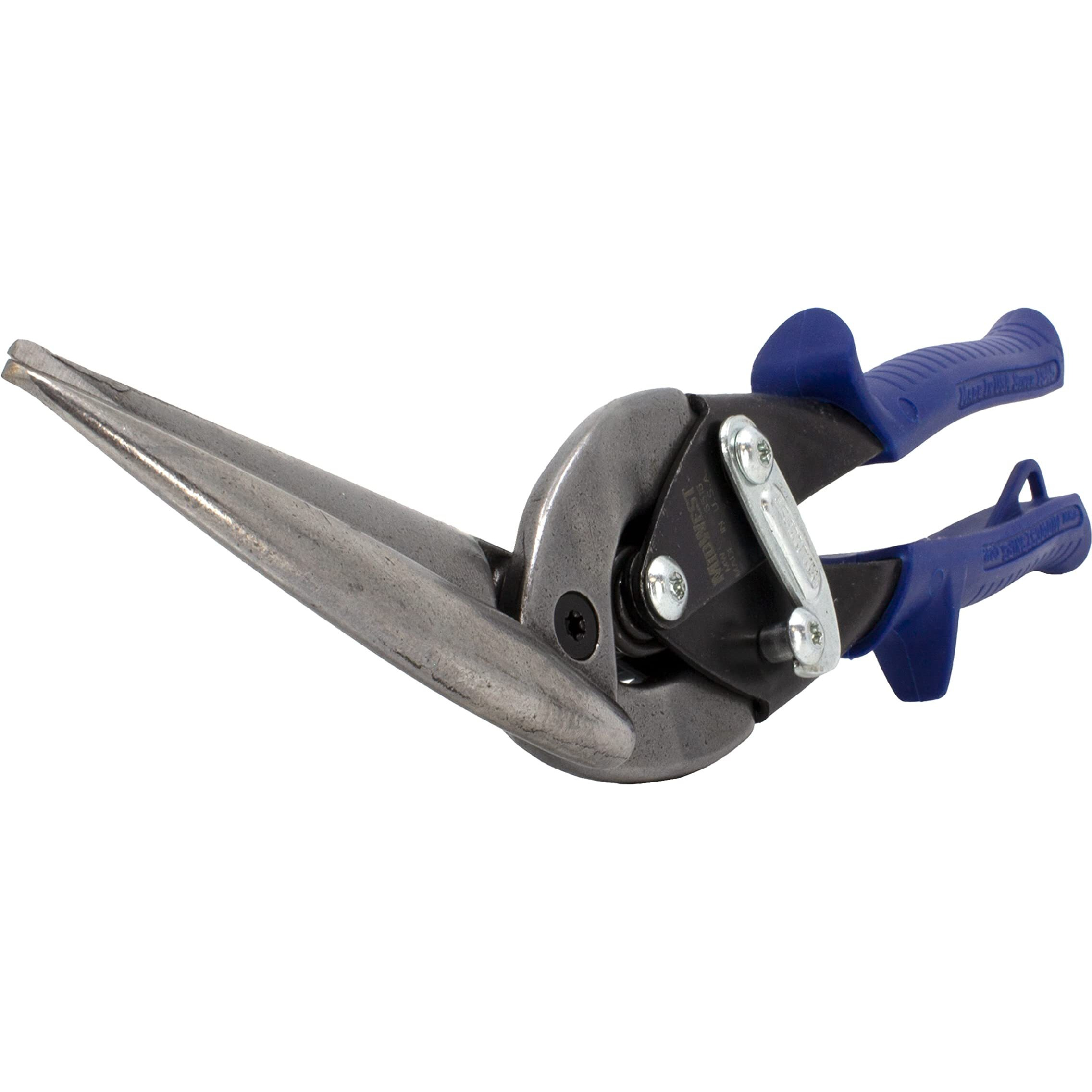 Midwest Power Cutters Long Cut Snip - Straight Cut Offset Tin Cutting Shears With Forged Blade & Kush'N-Power Comfort Grips - Mwt-6516