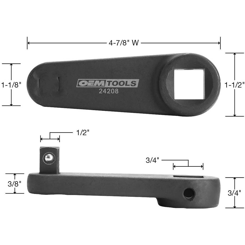 Oemtools 24208 Torque Adapter, 1/2 To 3/4 Socket Adapter, 6.0 Power Stroke Parts, Low-Profile Torque Adapter