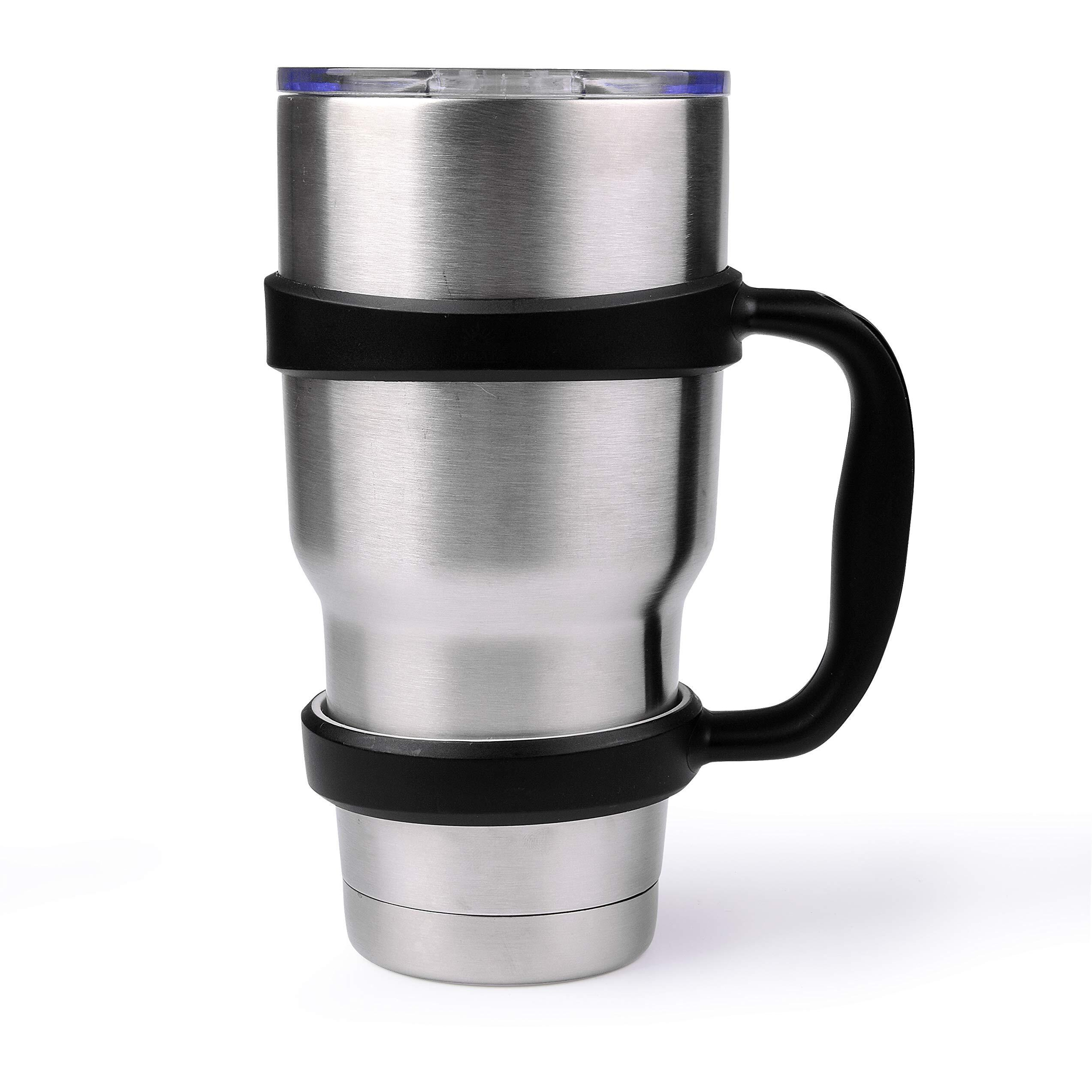 Strata Cups 30 Oz Tumbler Handle - Available For 30 Oz Yeti Tumbler, Ozark Trail Tumbler, Rambler Tumbler- Bpa Free (Black)