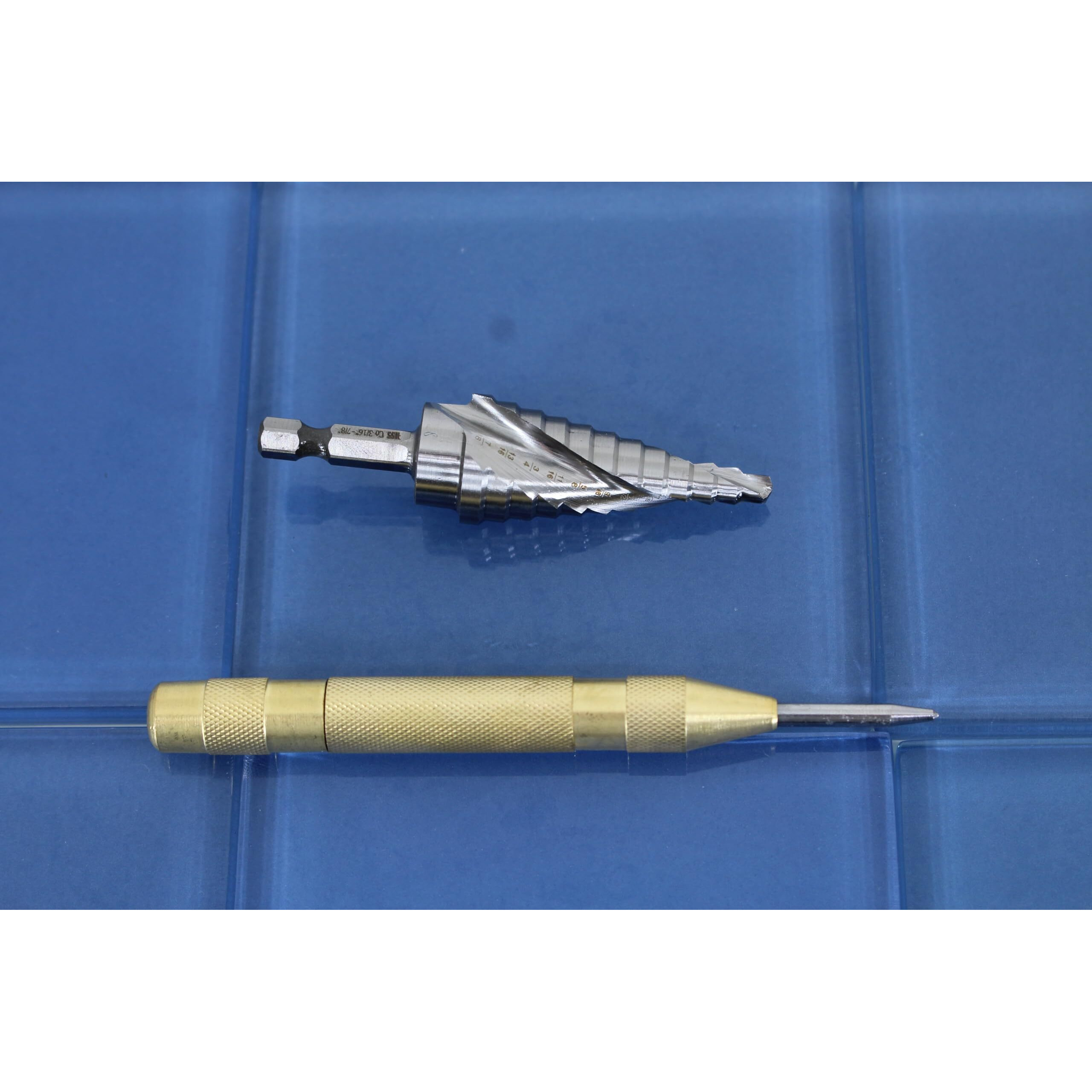 Temo M35 Cobalt Spiral Flute 12 Size Step Drill 3/16 Inch To 7/8 Inch Plus Auto Center Punch Set