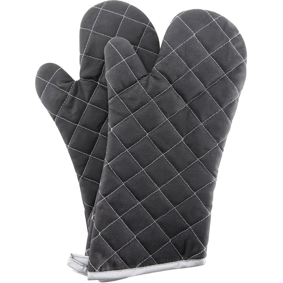 Oven Mitts Flame Retardant Mitts Heat Resistant To 425 F 15 Inch Black Color 2-Pack