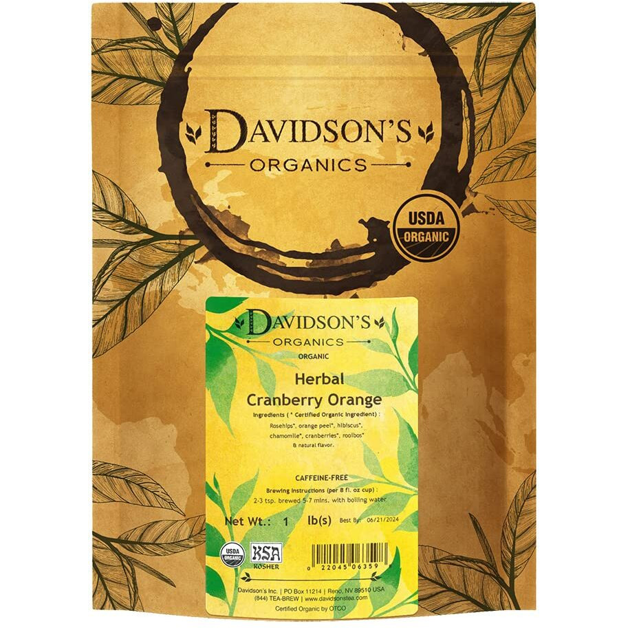 Davidson's Organics, Herbal Cranberry Orange, Loose Leaf Tea, 16-Ounce Bag (Pack Of 1)