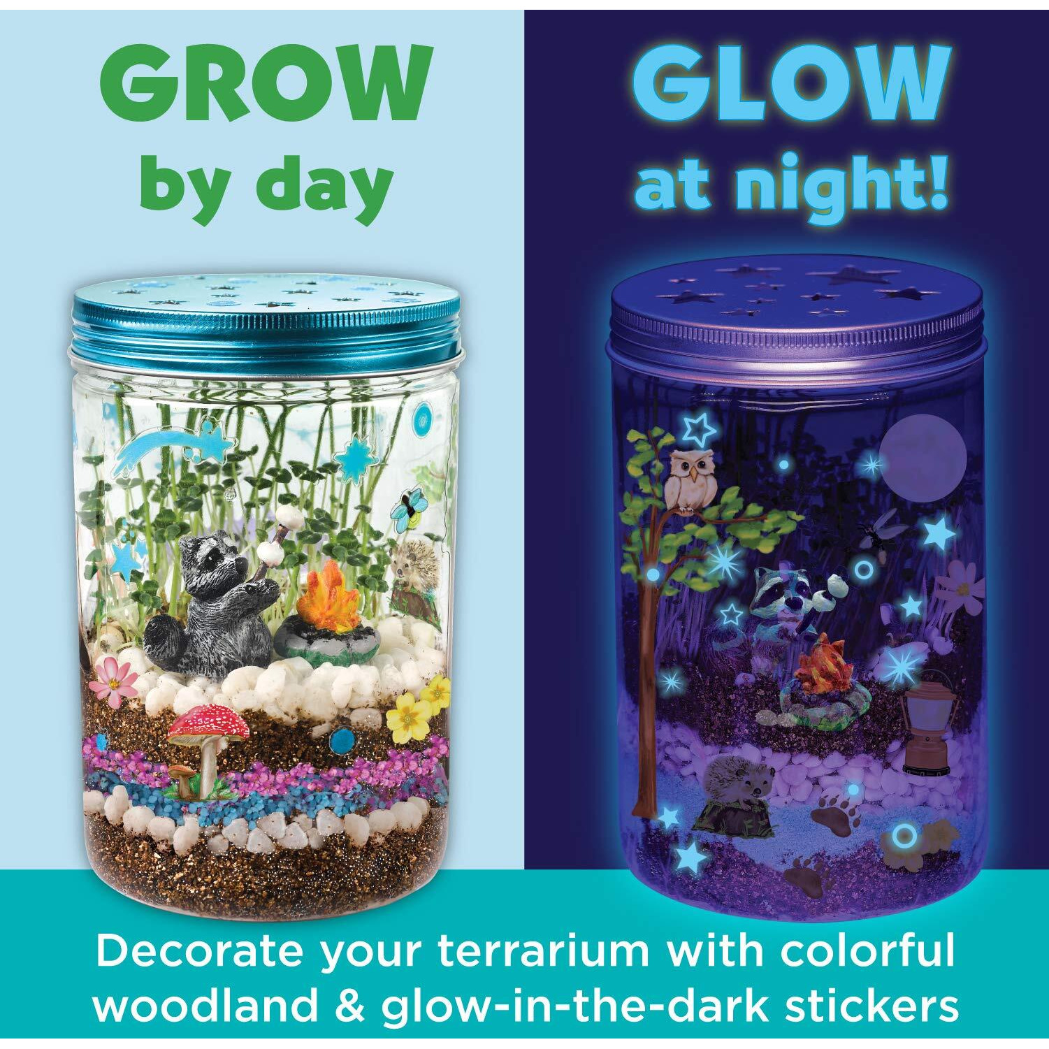 Creativity For Kids Grow 'N Glow Terrarium Kit For Kids - Educational Science Kits Ages 6-8+, Kids Gifts For Boys And Girls, Craft And Stem Projects