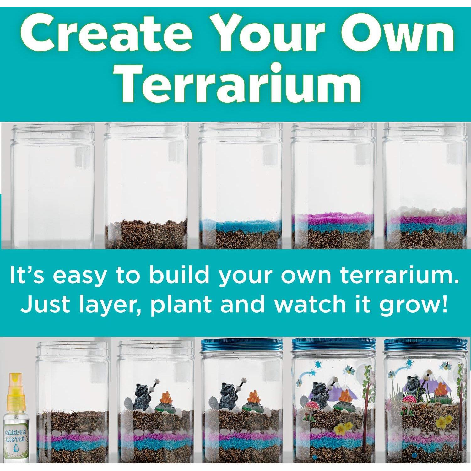 Creativity For Kids Grow 'N Glow Terrarium Kit For Kids - Educational Science Kits Ages 6-8+, Kids Gifts For Boys And Girls, Craft And Stem Projects
