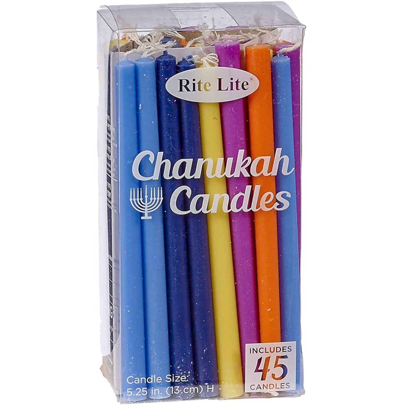 Rite Lite Deluxe Multicolor Chanukah Candles, Comes With 45 Candles, Hanukkah Gifts, Hanukkah Candles, Hanukkah Multicolor Candles, Hanukkah Bulk Candles