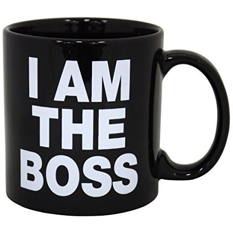 Island Dogs Giant I Am The Boss Mug, Black