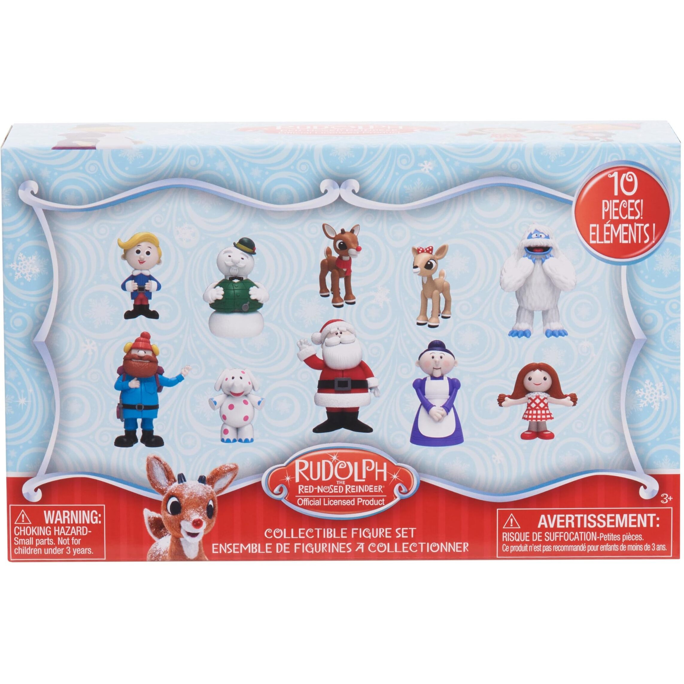 Just Play Rudolph The Red-Nosed Reindeer Figure Set, 10-Piece Figure Set, Kids Toys For Ages 3 Up