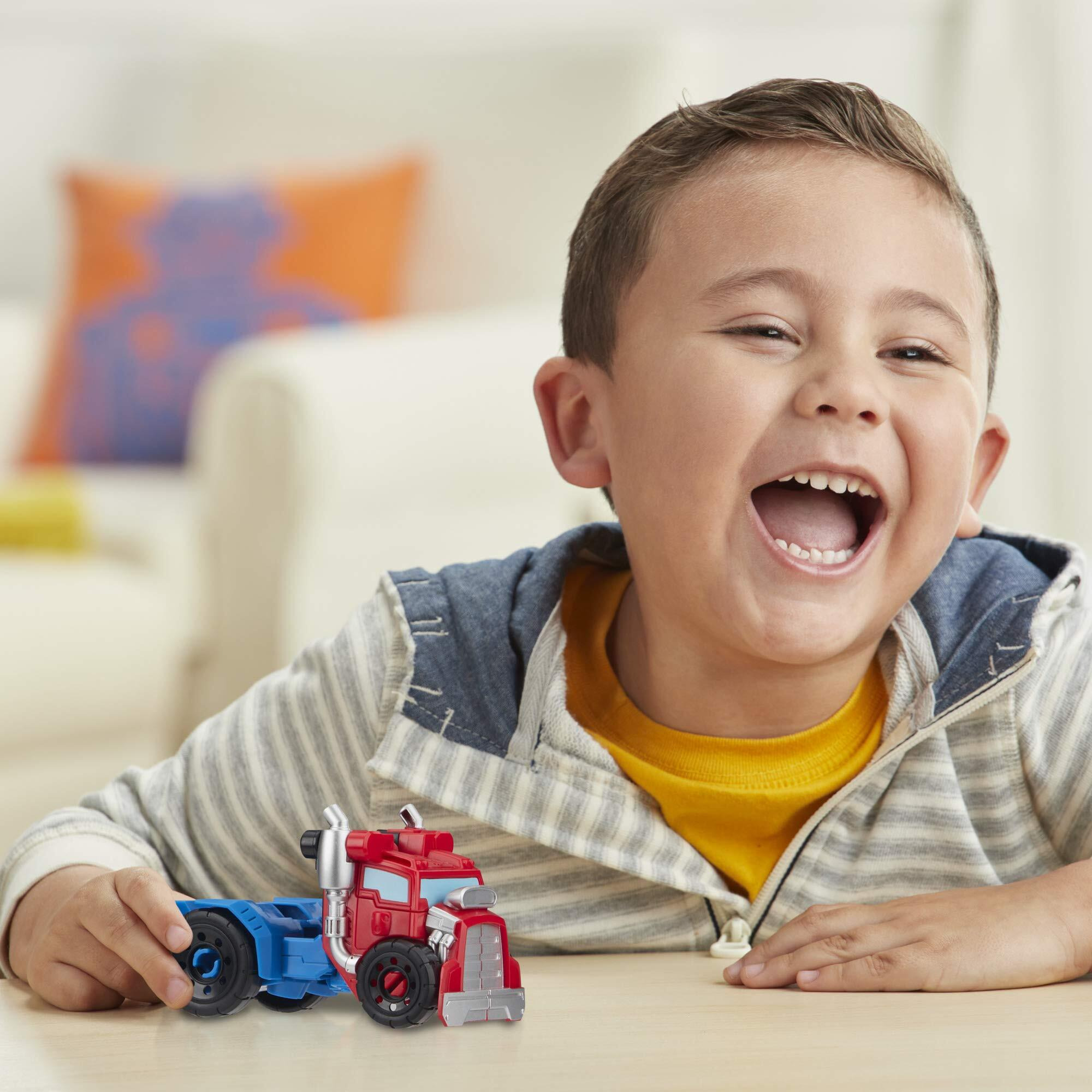 Transformers Playskool Heroes Rescue Bots Academy Optimus Prime Converting Toy, 4.5-Inch Action Figure, Toys For Kids Ages 3 And Up