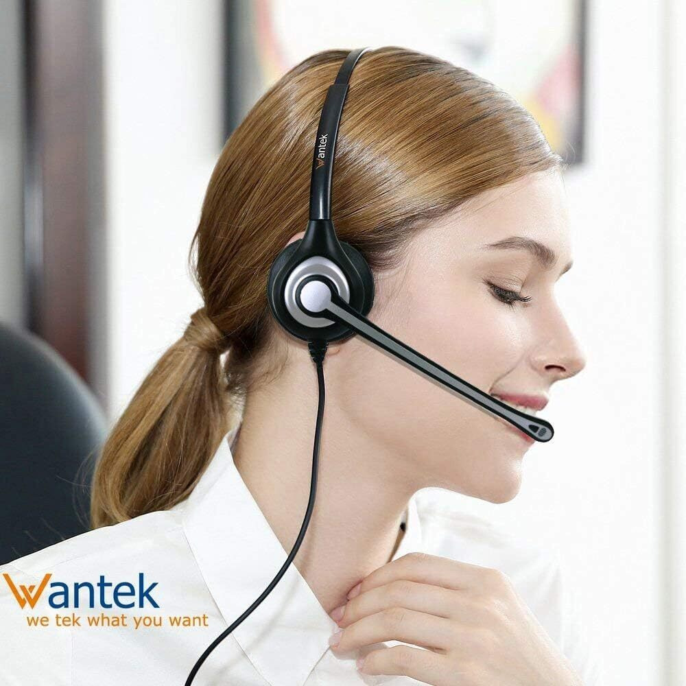Phone Headset For Cell Phone With Microphone Noise Cancelling, 3.5Mm Computer Headphones For Iphone Samsung Pc Mac, Laptop Headset For Office Home (Black, 602-3.5)