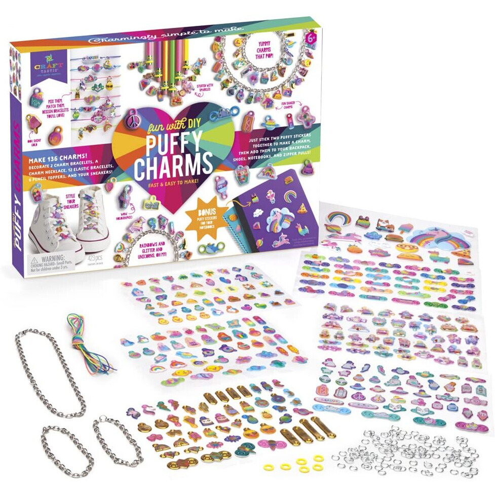Craft-Tastic- Fun With Diy Puffy Charms - Puffy Charms Craft Kit For Kids - Ages 6+
