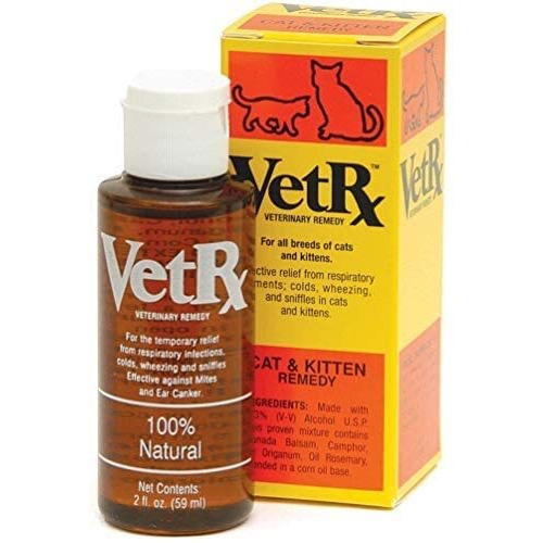 Vet Rx Sneezing Cold Cough And Allergies For Cat & Kitten, Yellow, 2 Fl Oz