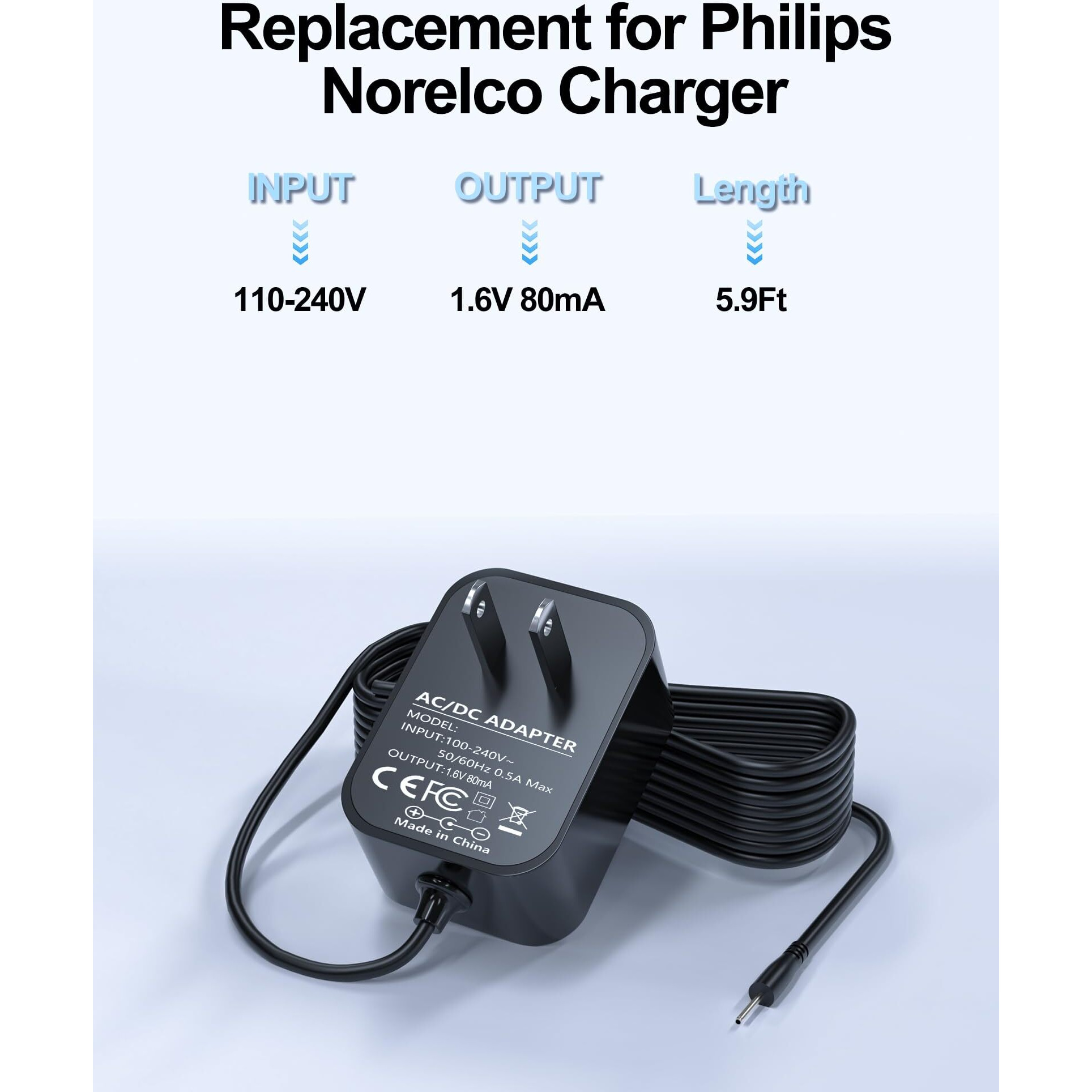 1.6V 80Ma Replacement For Philips Norelco Charger Compatible With Philips G370 G250 G270 G290 G380 D350 G390, G470, G480 Grooming System And Beard Hair Trimmer Qc5015 Qg3080 Qg3150 Hqg265 Hqg265
