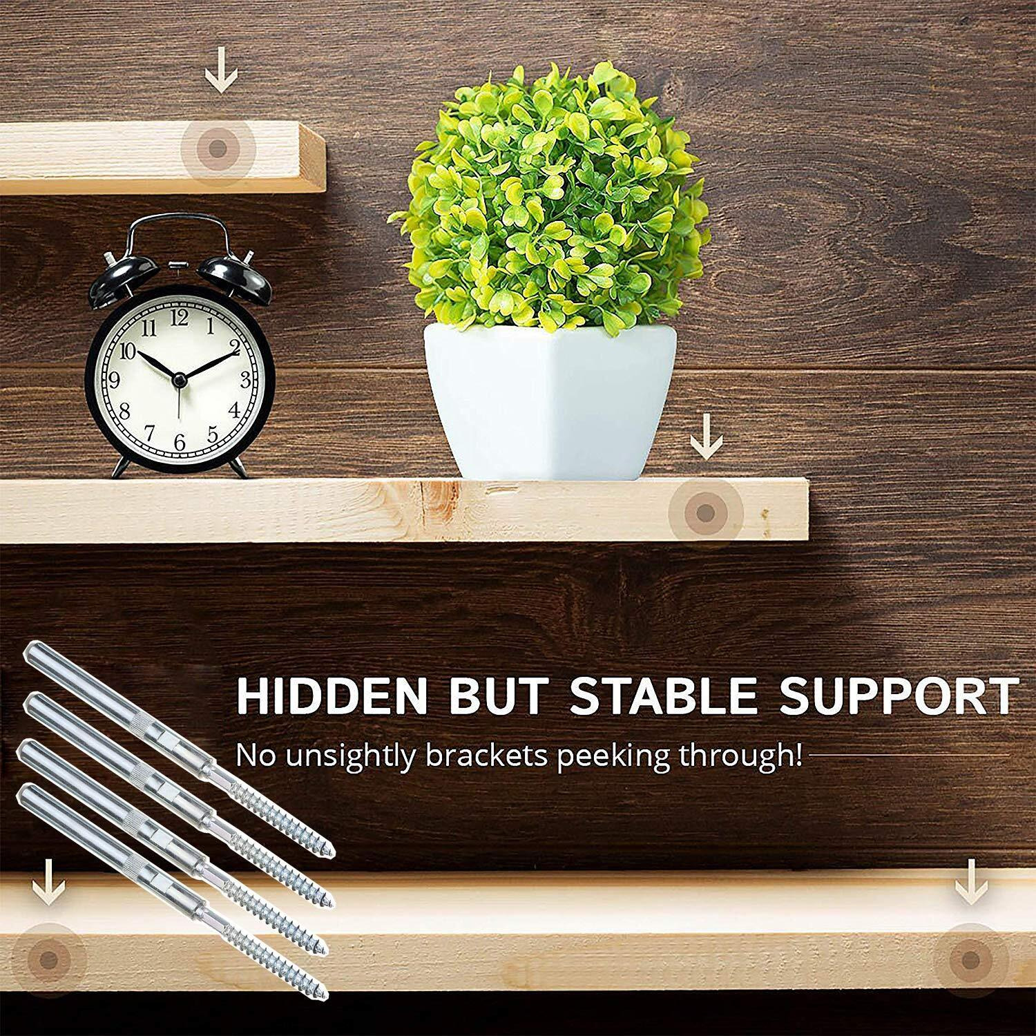 Spzcdza 4Pcs 5 Inch Floating Shelf Invisible Support Bracket,Hidden Shelf Support Brackets Hardened Concealed Floating Shelf Blind Wall Shelf Floating Shelf Metal Brackets
