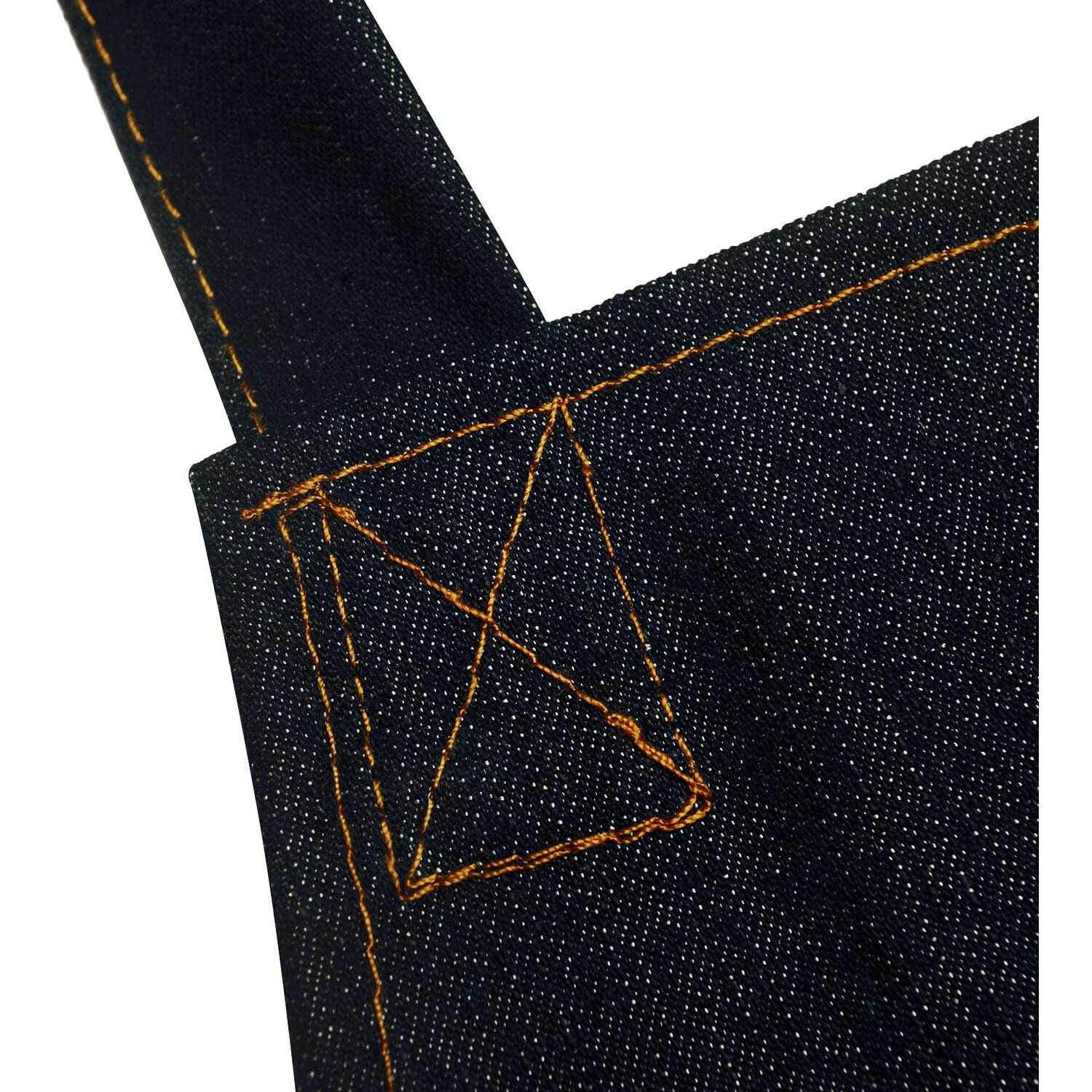 Dadidyc Black Denim Aprons For Men/Women With Pockets Tool Apron Waterproof Adjustable Canvas Apron Lightweight Kitchen Apron Work Apron