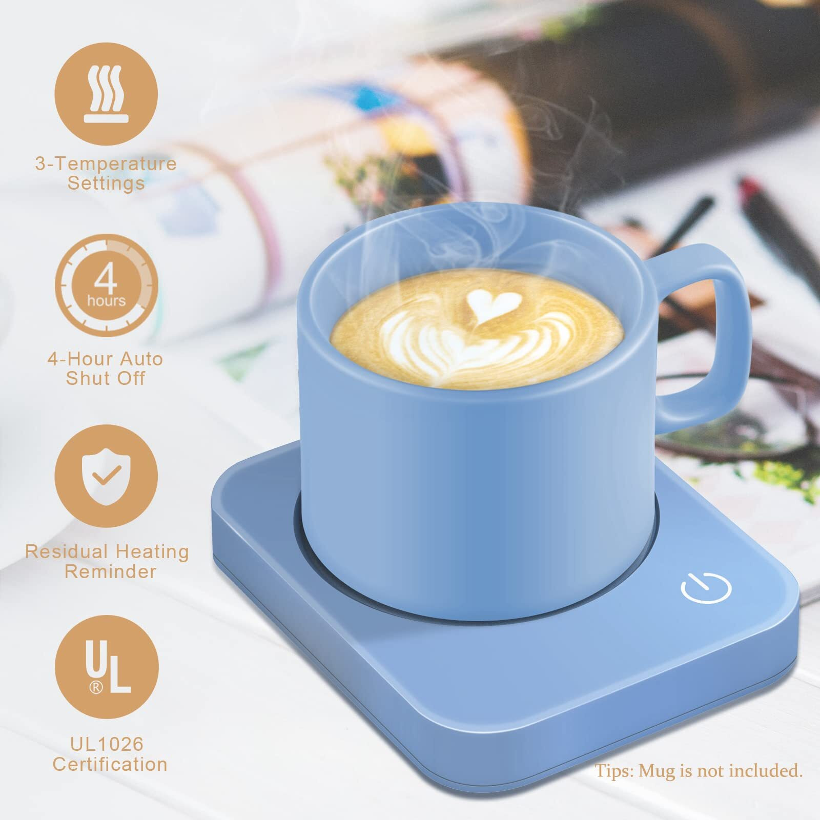Vobaga Mug Warmer, Electric Coffee Warmer For Desk With Auto Shut Off, 3 Temperature Setting Smart Cup Warmer For Heating Coffee, Beverage, Milk, Tea And Hot Chocolate (No Cup)