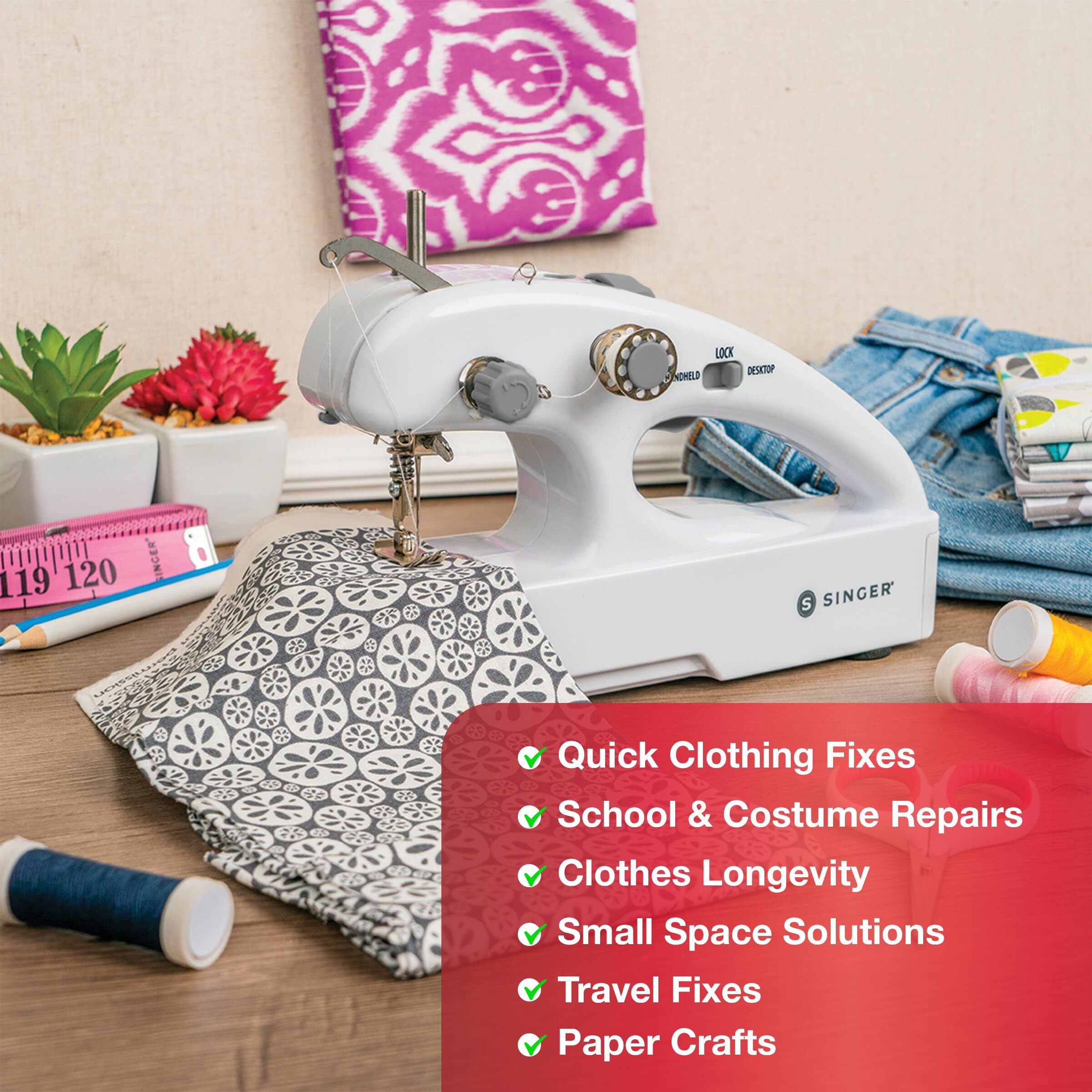 Singer Stitch Quick + Portable Cordless Mending Machine Bundles (Two Thread Sitch Quick + & Bundle)