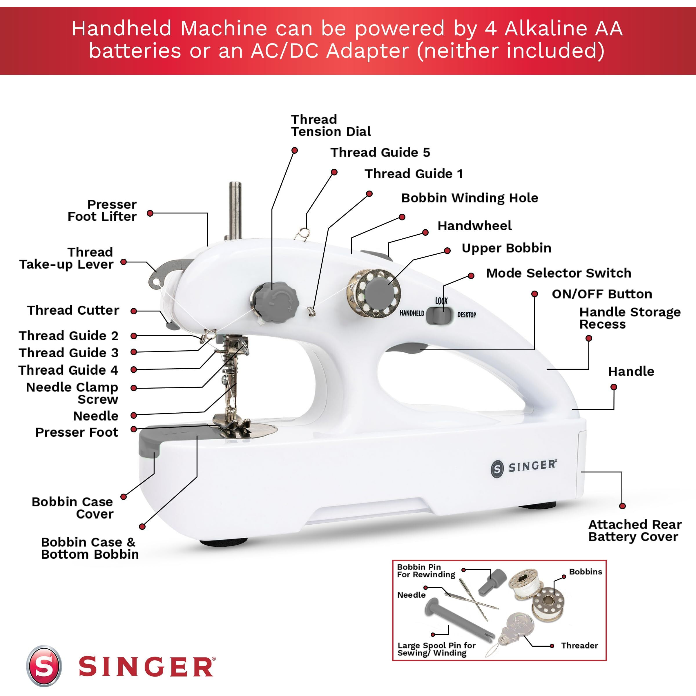 Singer Stitch Quick + Portable Cordless Mending Machine Bundles (Two Thread Sitch Quick + & Bundle)