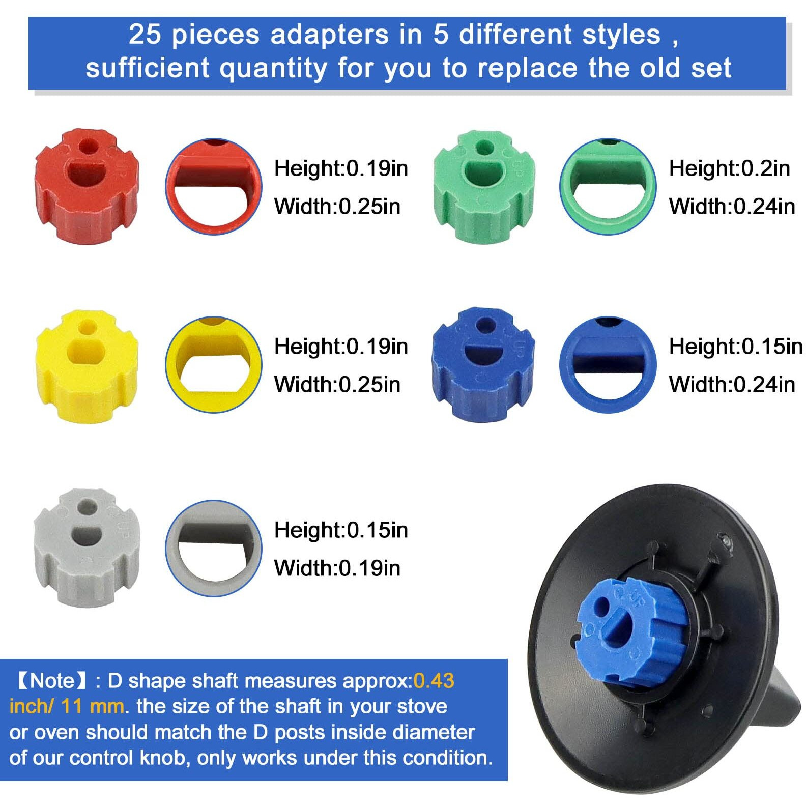 Fetechmate Universal Range Knob Kit Kn002 Rke Universal Stove Knob Compatible With Universal Electric Gas Stove -Replacement For Rk103 Ma-Xp6 Ap5641247 Tjkn002&Rk103