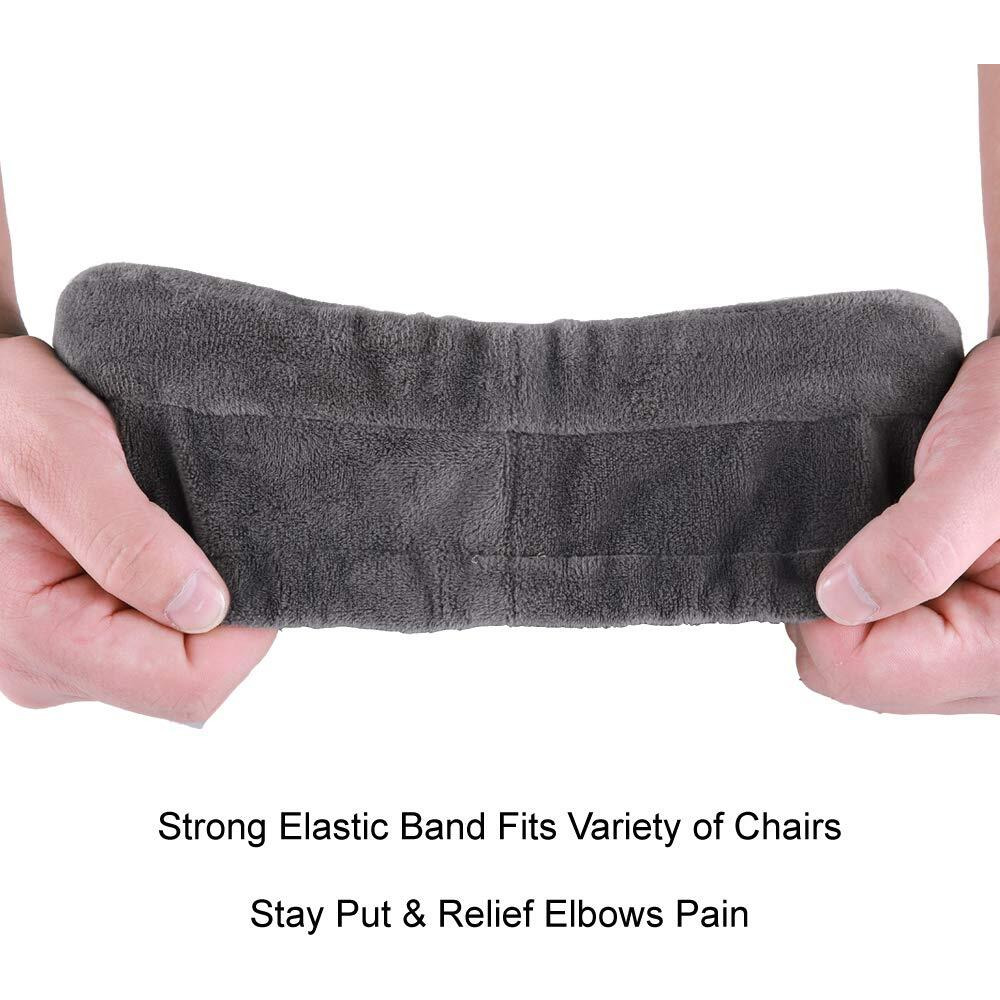 Aloudy Ergonomic Memory Foam Office Chair Armrest Pads, Comfy Gaming Chair Arm Rest Covers For Elbows And Forearms Pressure Relief(Set Of 2) (Gray)