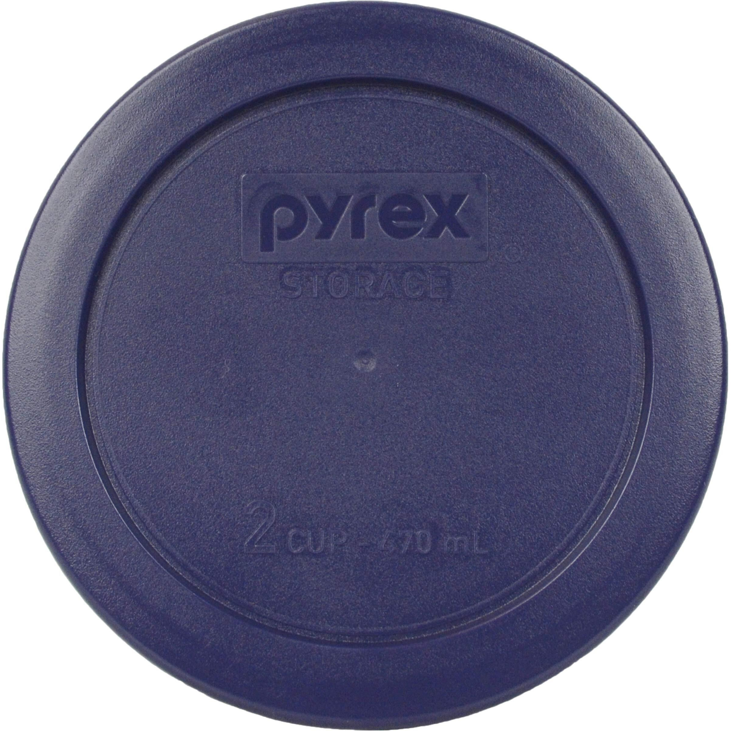 Pyrex (2) 7402-Pc 6/7 Cup Blue, (2) 7201-Pc 4 Cup Cadet Blue, (3) 7200-Pc 2 Cup Blue, (3) 7202-Pc 1 Cup Cadet Blue Replacement Food Storage Lids, Made In Usa