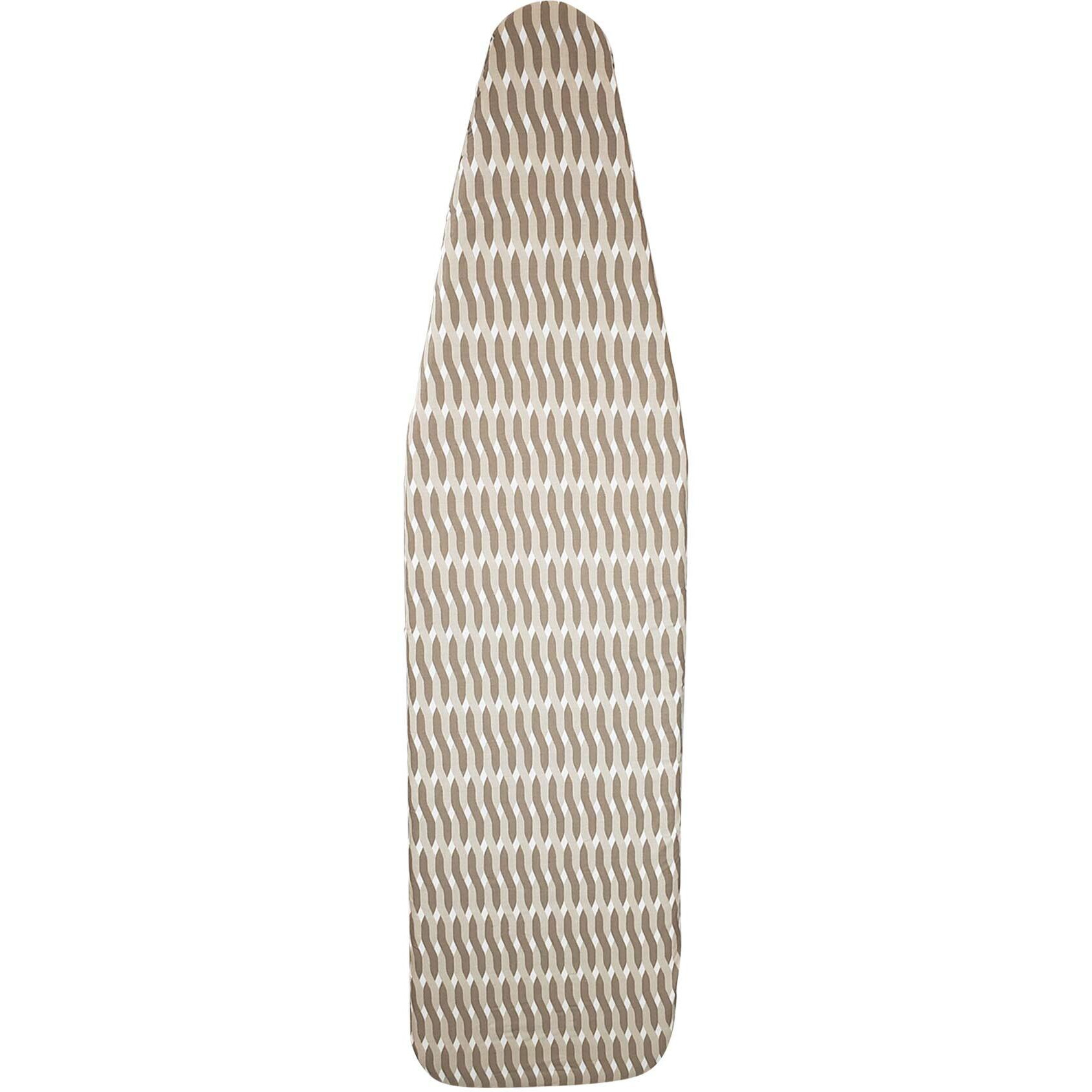 Homz 1915078 Premium Standard Width Ironing Board Cover And Pad, Taupe/Brown/White Pattern