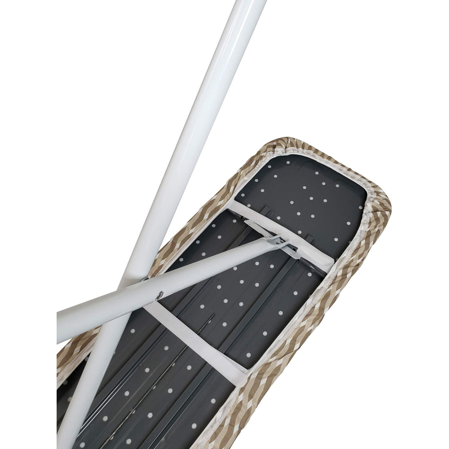 Homz 1915078 Premium Standard Width Ironing Board Cover And Pad, Taupe/Brown/White Pattern