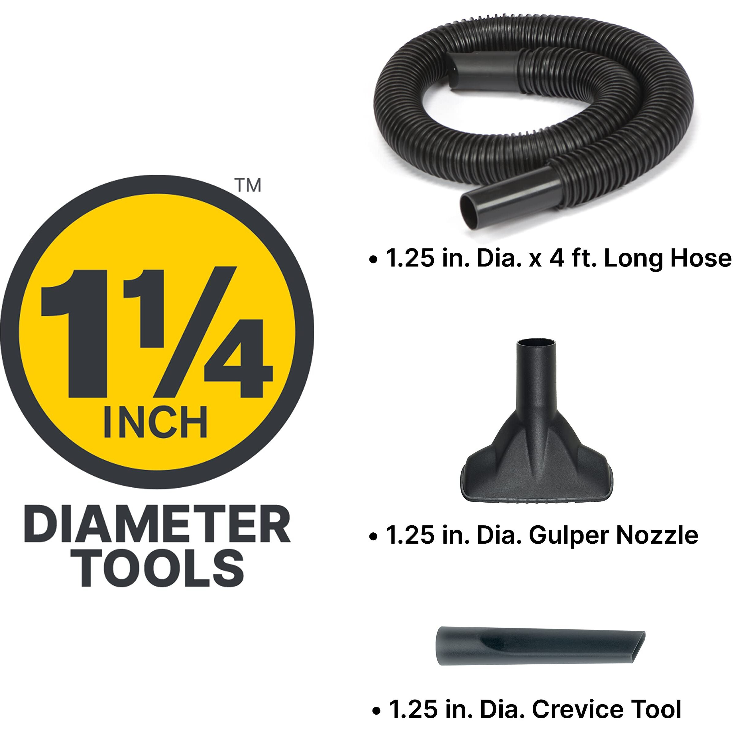 Shop-Vac 2021005, Micro Wet Dry Vacuum, 1 Gallon, 1.25 In Diameter X 4 Ft Hose, 50 Cfm, Multicolor, (1 Pack)