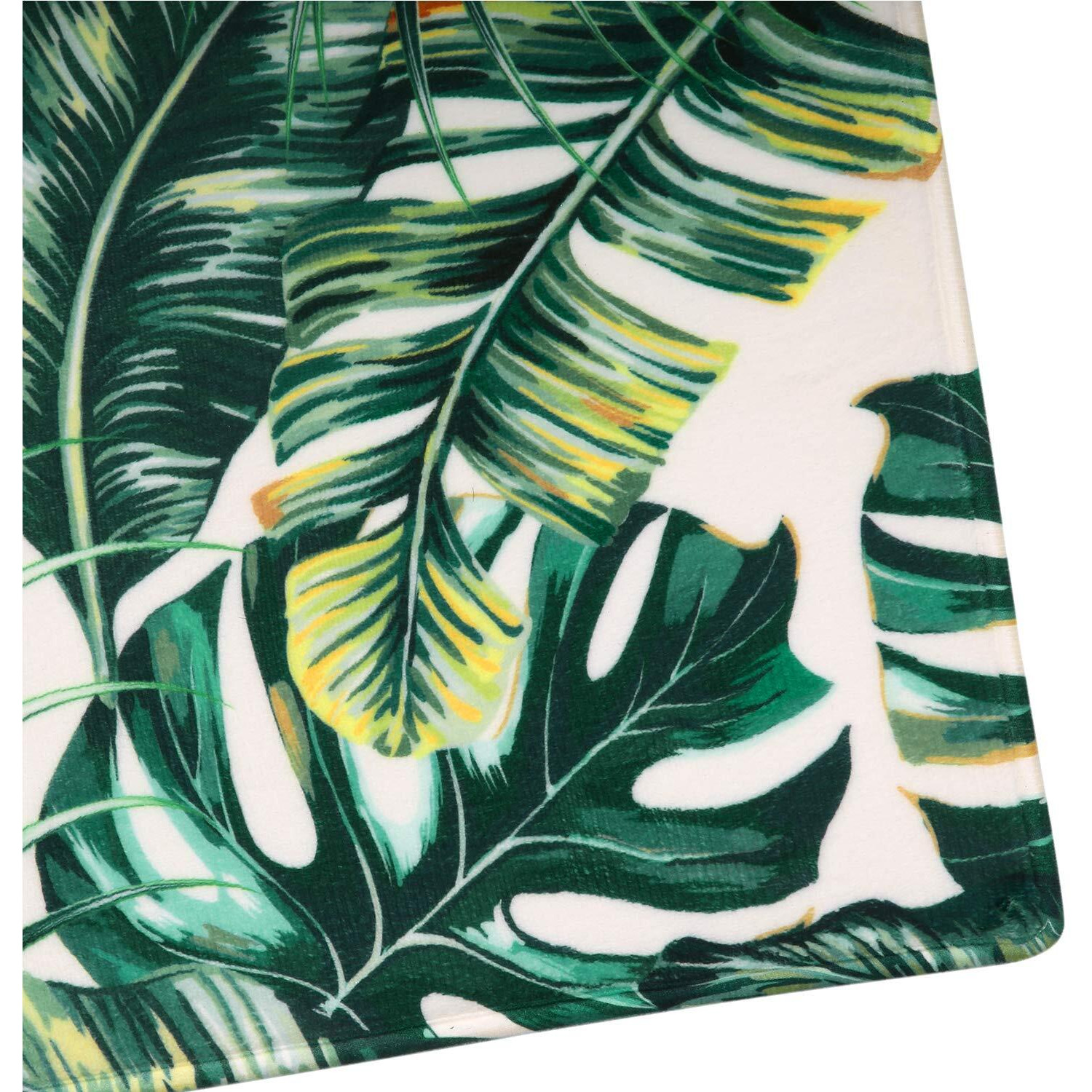 Livilan Green Bathroom Rug, Green Bath Mat, Leaf Bath Mat, Leaf Bathroom Rug, Tropical Bath Mat, 16"" X 24"", Tropical Bathroom Rug