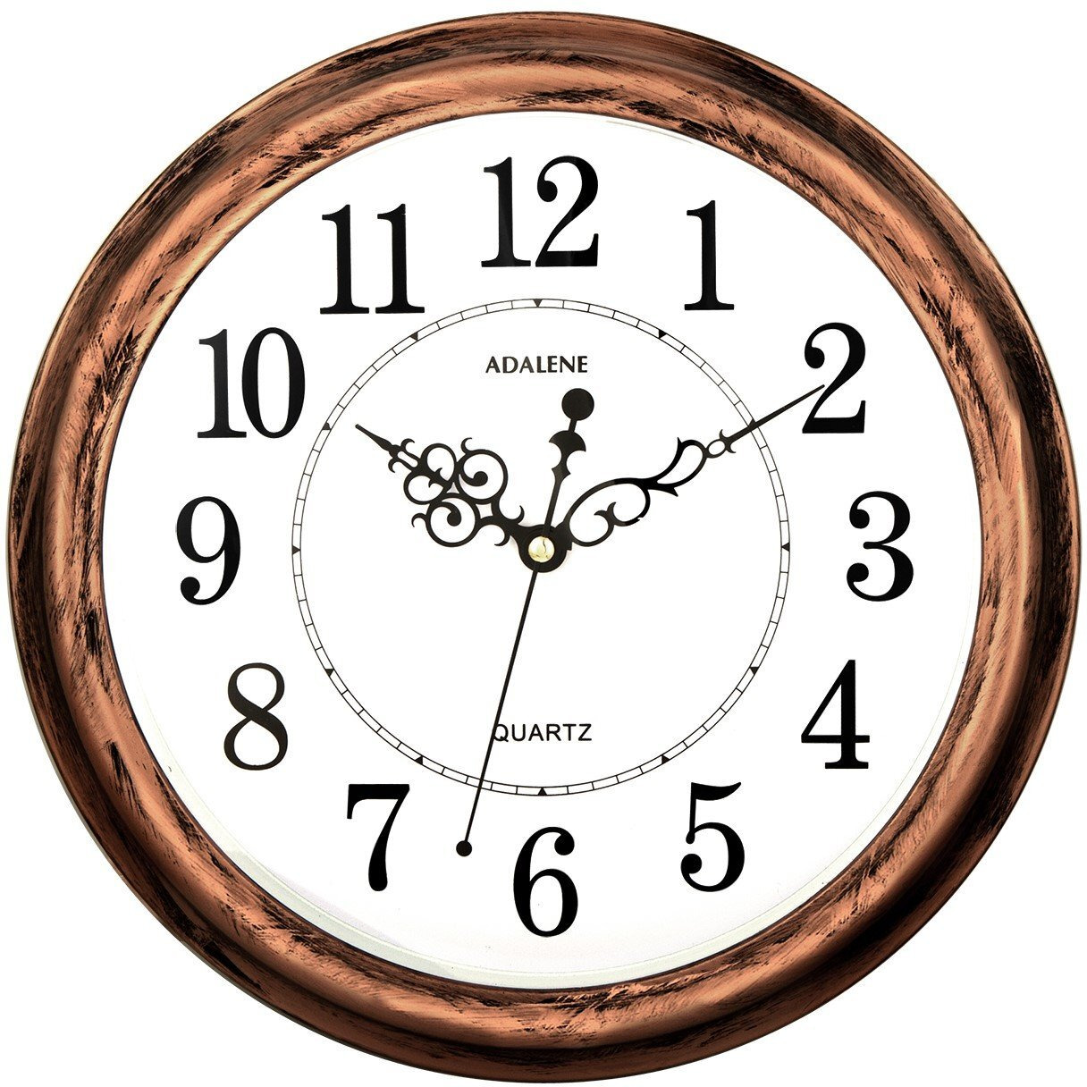 Adalene 13-Inch Decorative Wall Clock Silent Non-Ticking - Vintage Retro Kitchen Wall Clock, Bathroom - Large Wall Clocks For Living Room D  Cor - Rustic Wall Clocks Battery Operated Silent Wall Clock