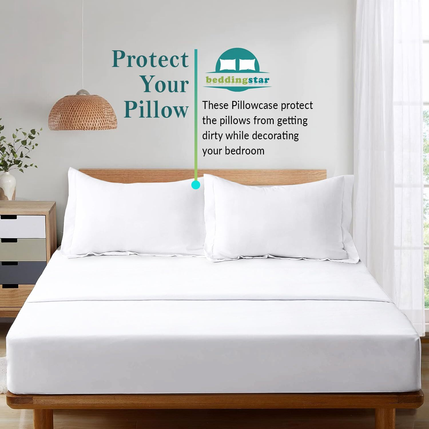 Standard Pillow Shams Set Of 2 Pc 100% Egyptian Cotton White Pillow Shams Standard Size 20X26 Pillow Cases Premium 600 Thread Count Cushion Cover Decorative Standard Size Bed Pillow Covers Set