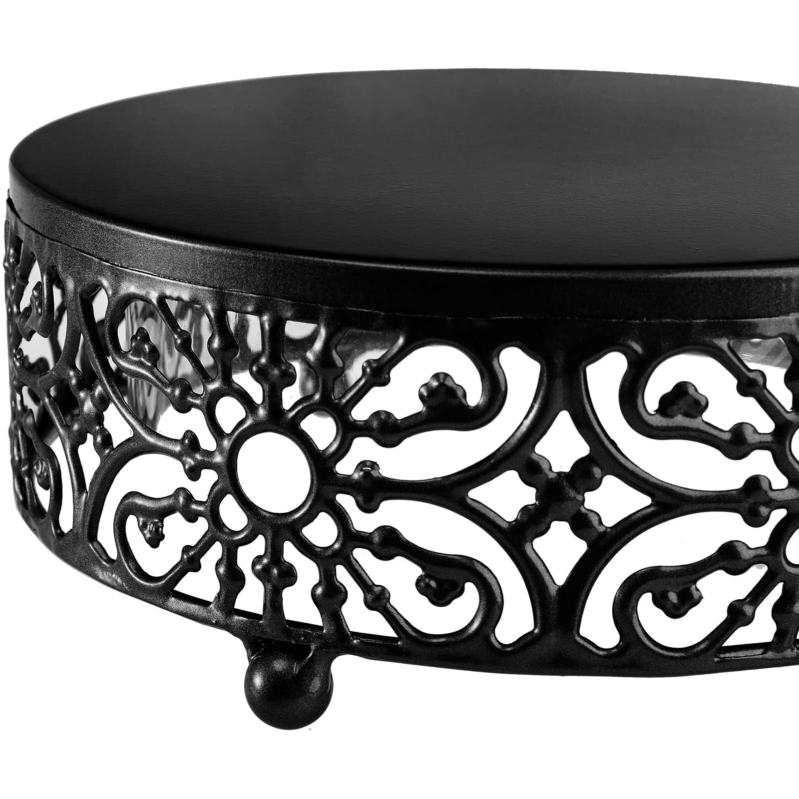 Hedume Set Of 3 Metal Cake Stand, Black Round Cake Stand, 8"" 10"" 12"" Dessert Cupcake Pastry Candy Display Plate For Wedding, Event, Birthday Party