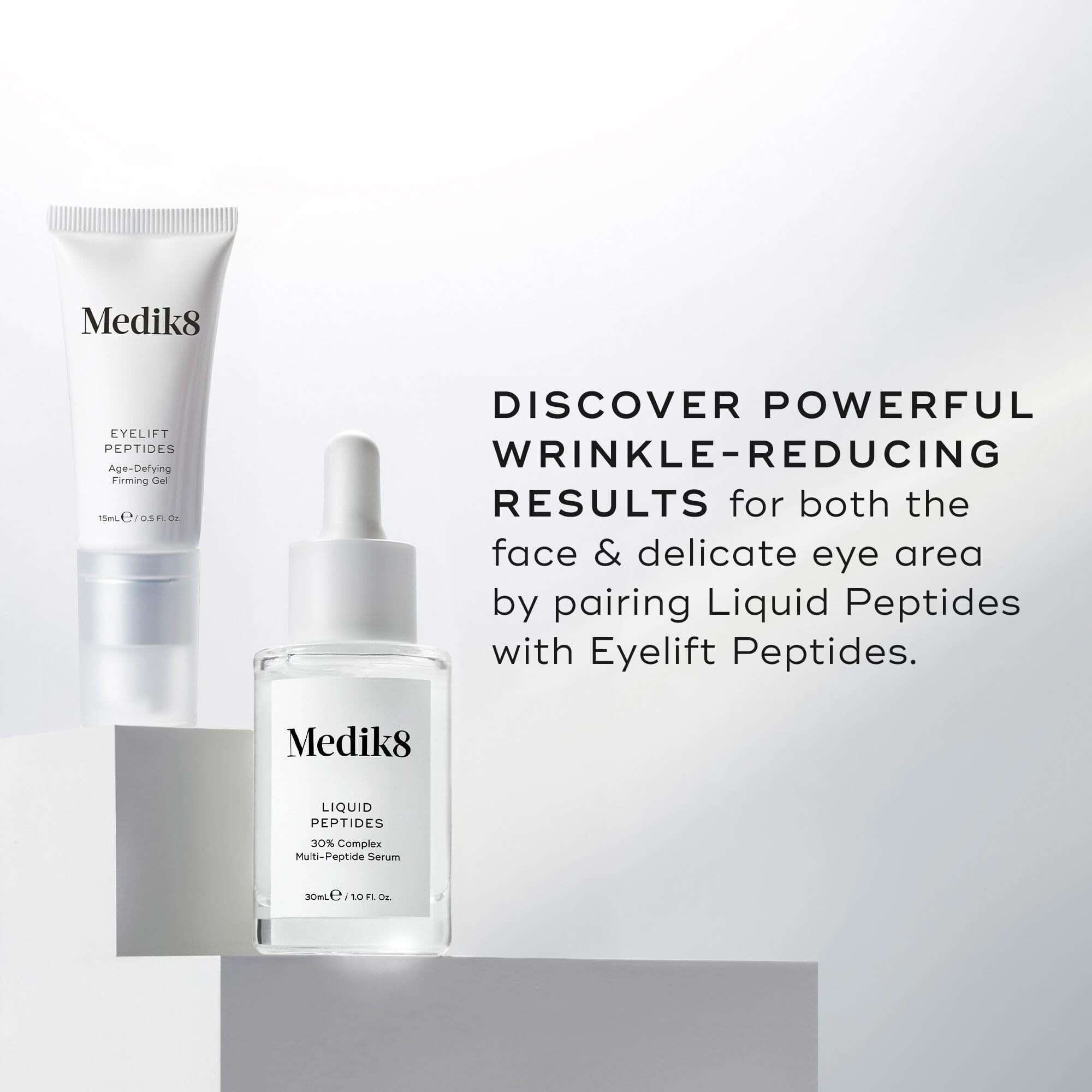 Medik8 Liquid Peptides - Advanced Regenerating Multi Peptide Serum - Firming, Smoothing Formula For Reducing Wrinkles And Fine Lines - Skin Hydrating, Brightening, And Plumping Treatment - 1.0 Oz