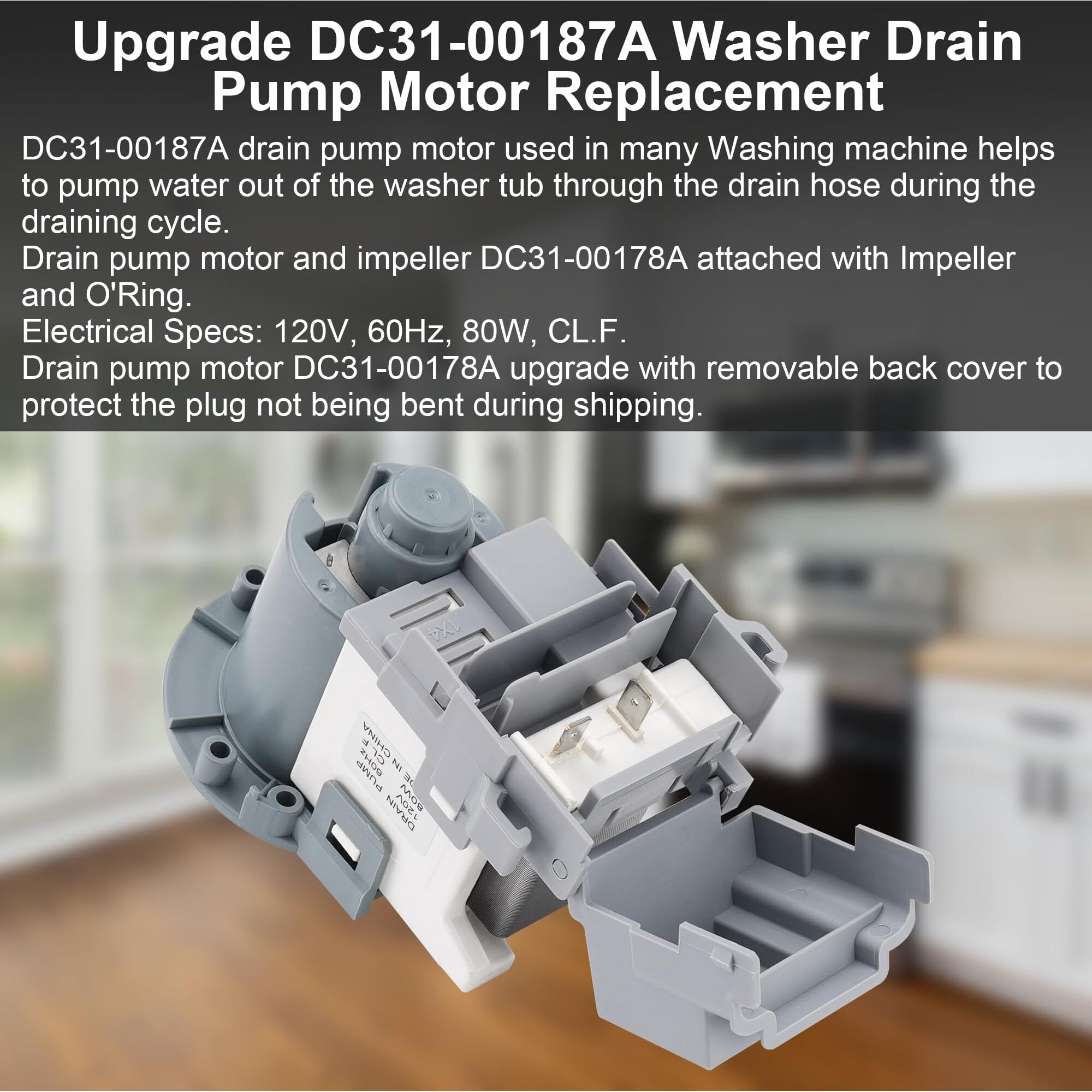 Dc97-20621A Washer Drain Pump Oem Motor Fit For Samsung Vrt Washer Drain Pump Dc31-00178A Px3516-01 03Dc3100187A Dc97-19289Fdc97-19280F Dc31-00178D B35-3A B40-3 Wf42H5000Aw By Prime&Swift